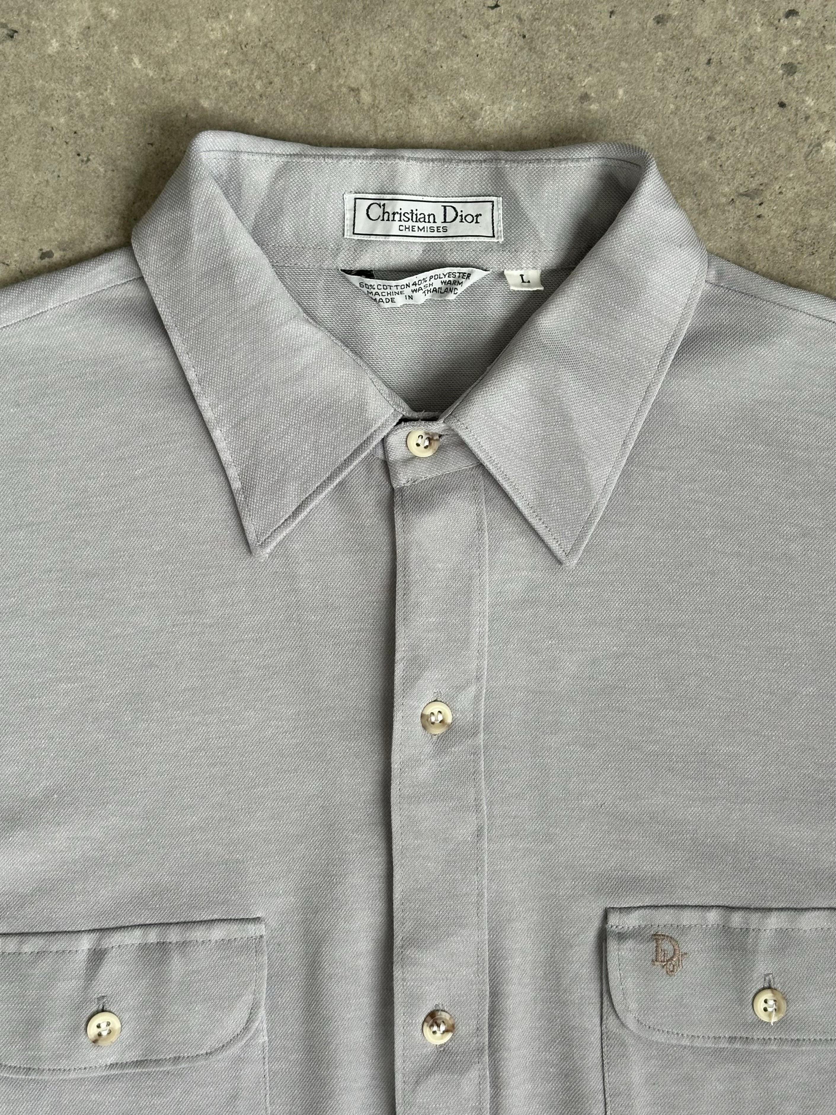 Christian Dior Chemises 1990s Cotton Logo Shirt - L