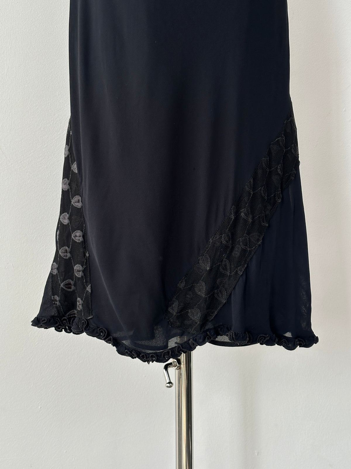 USA Vintage 1990s Lace Panel Sleeveless Midi Slip Dress - M