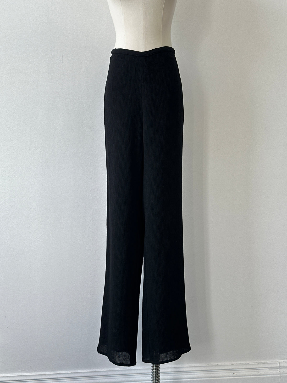Jaeger 1990s Cotton Straight Leg High Waisted Trouser - W32