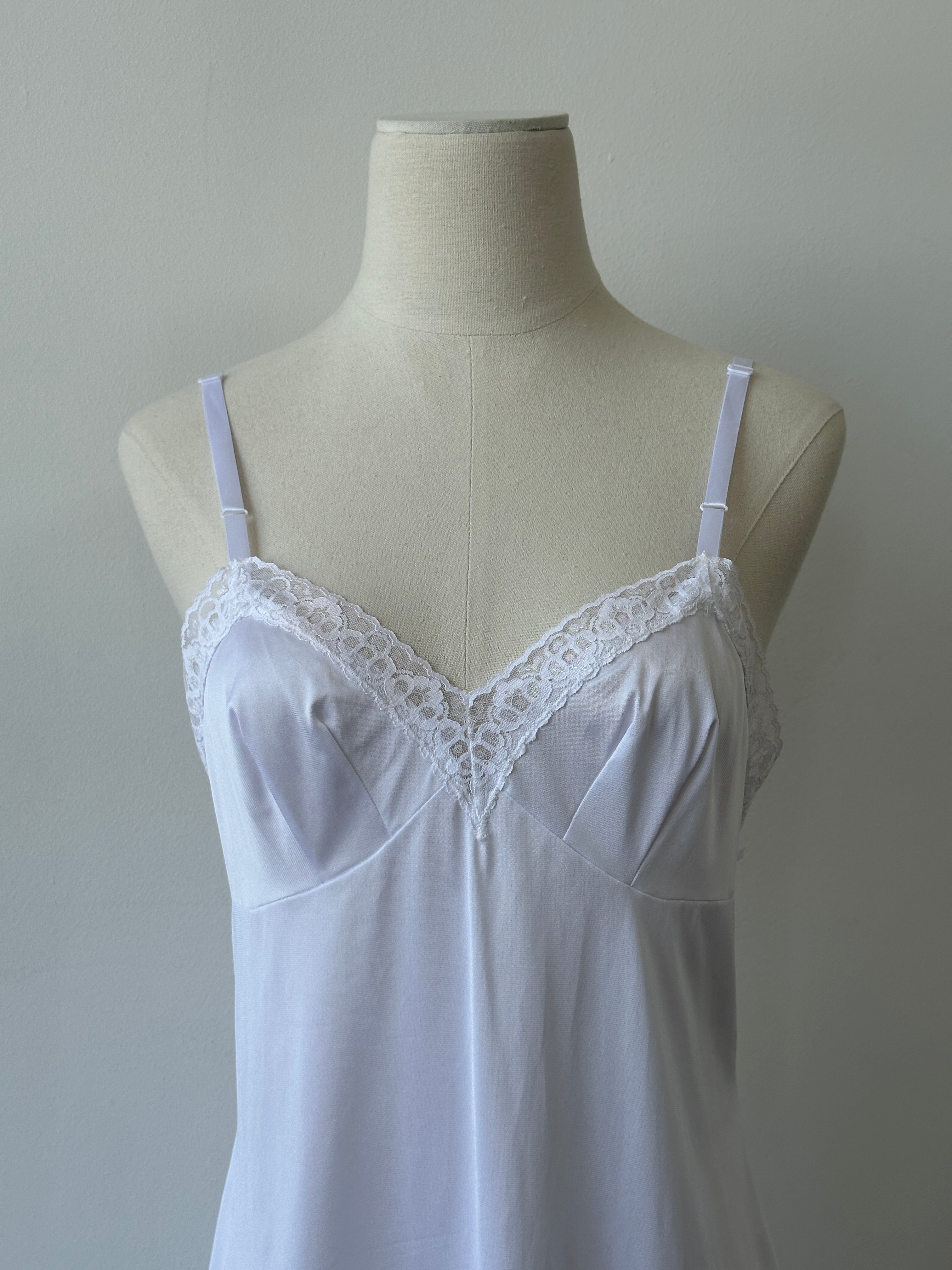 Vintage 2000s Satin Lace Mini Slip Dress - S