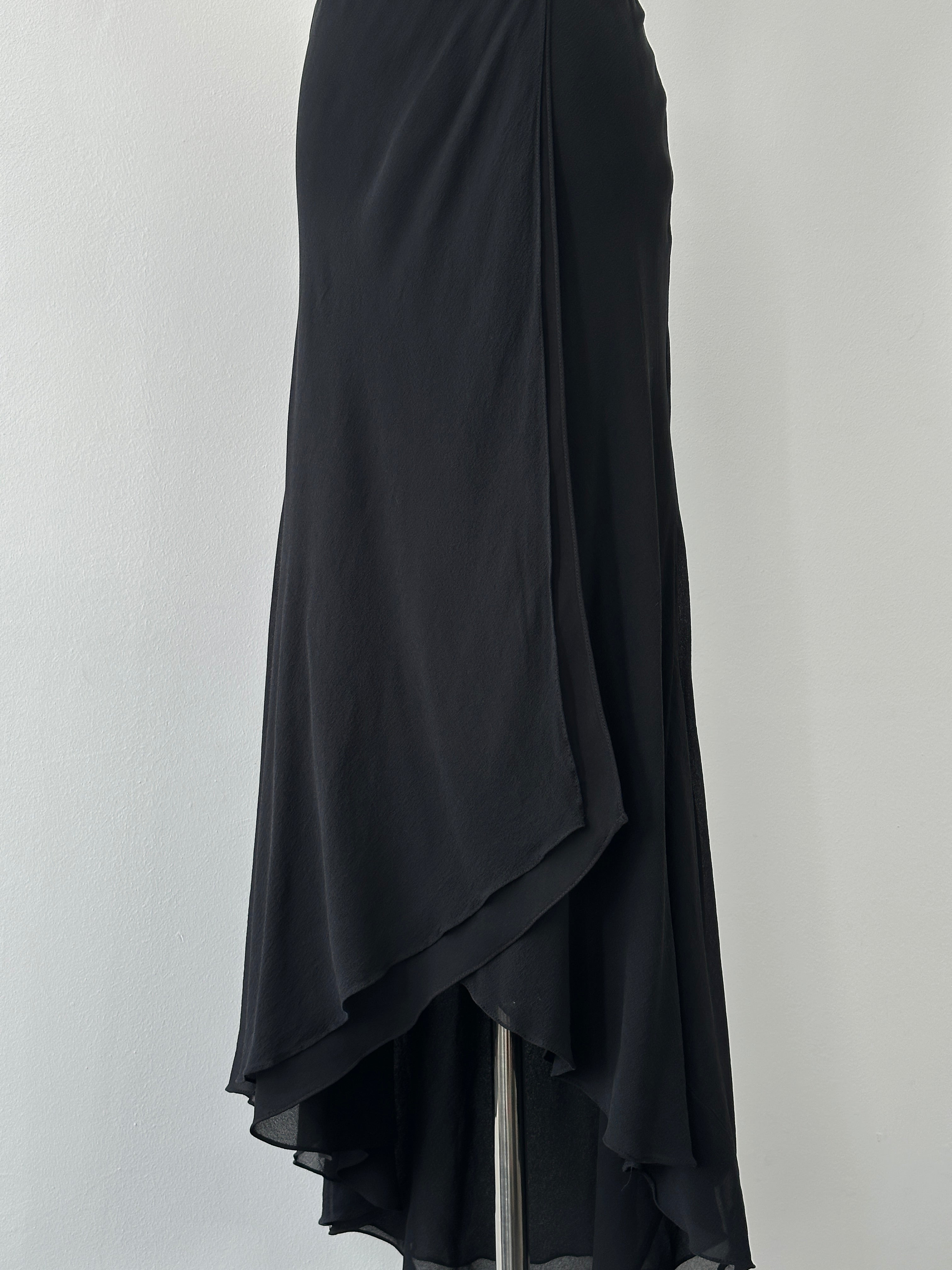 Ralph Lauren 2000s Pure Silk Wrap Maxi Skirt - W32