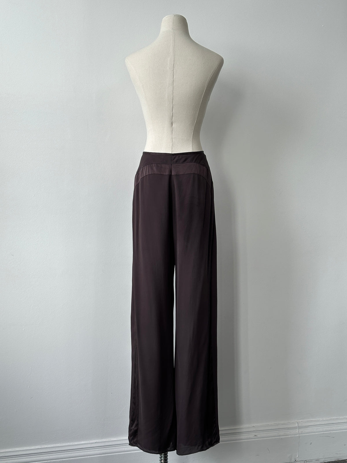 Vintage 2000s Pure Silk Wide Leg Trousers - W28