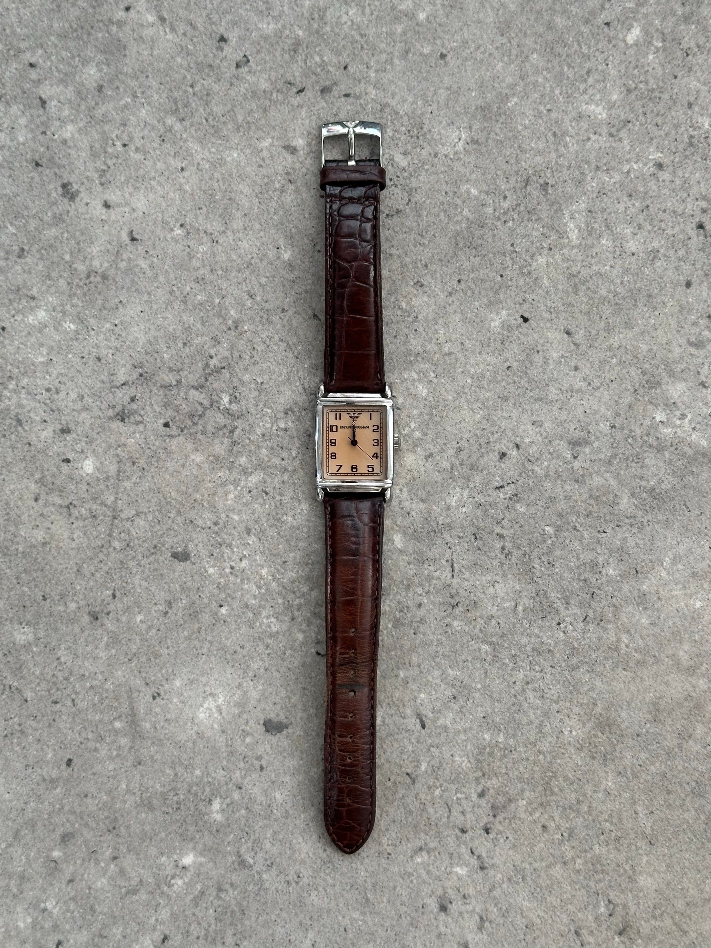 Emporio Armani 2000s Leather Logo Watch