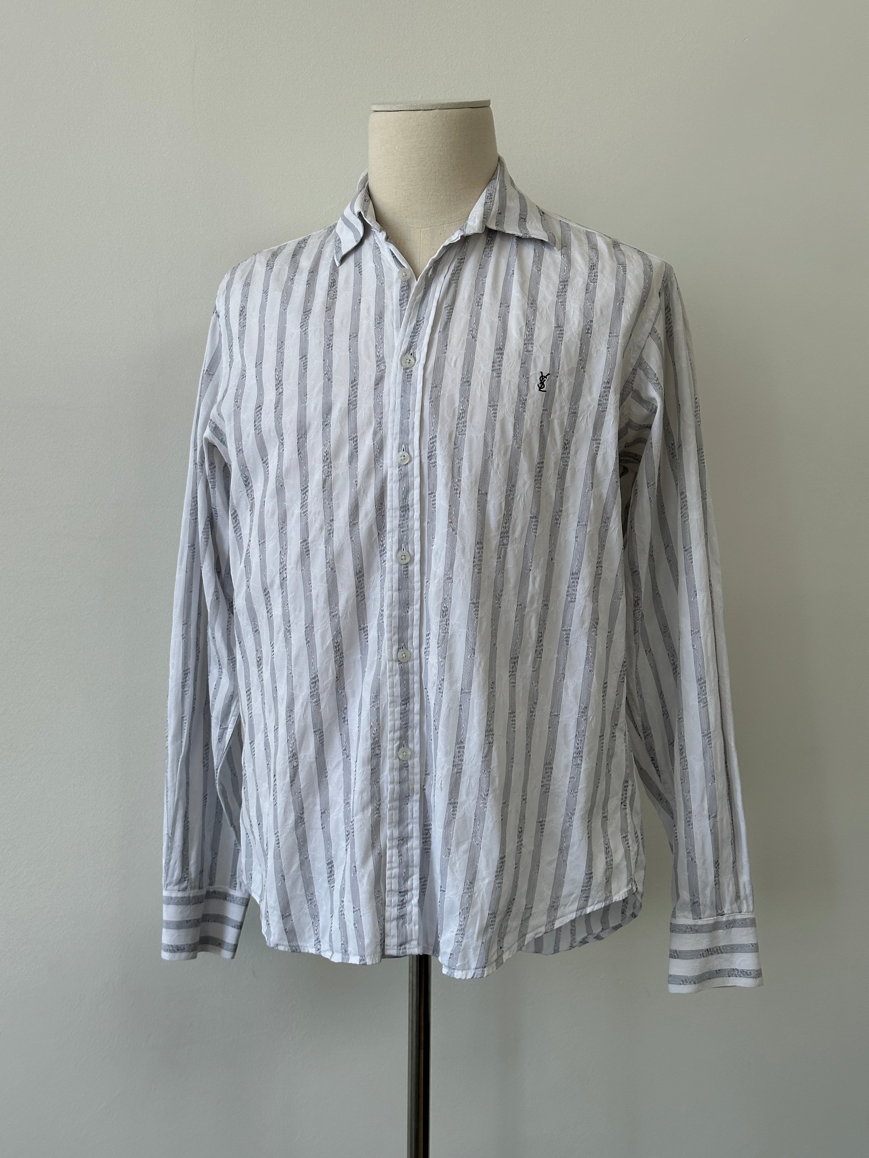 Yves Saint LaurentPour Homme 2000s Pure Cotton Striped Shirt - L