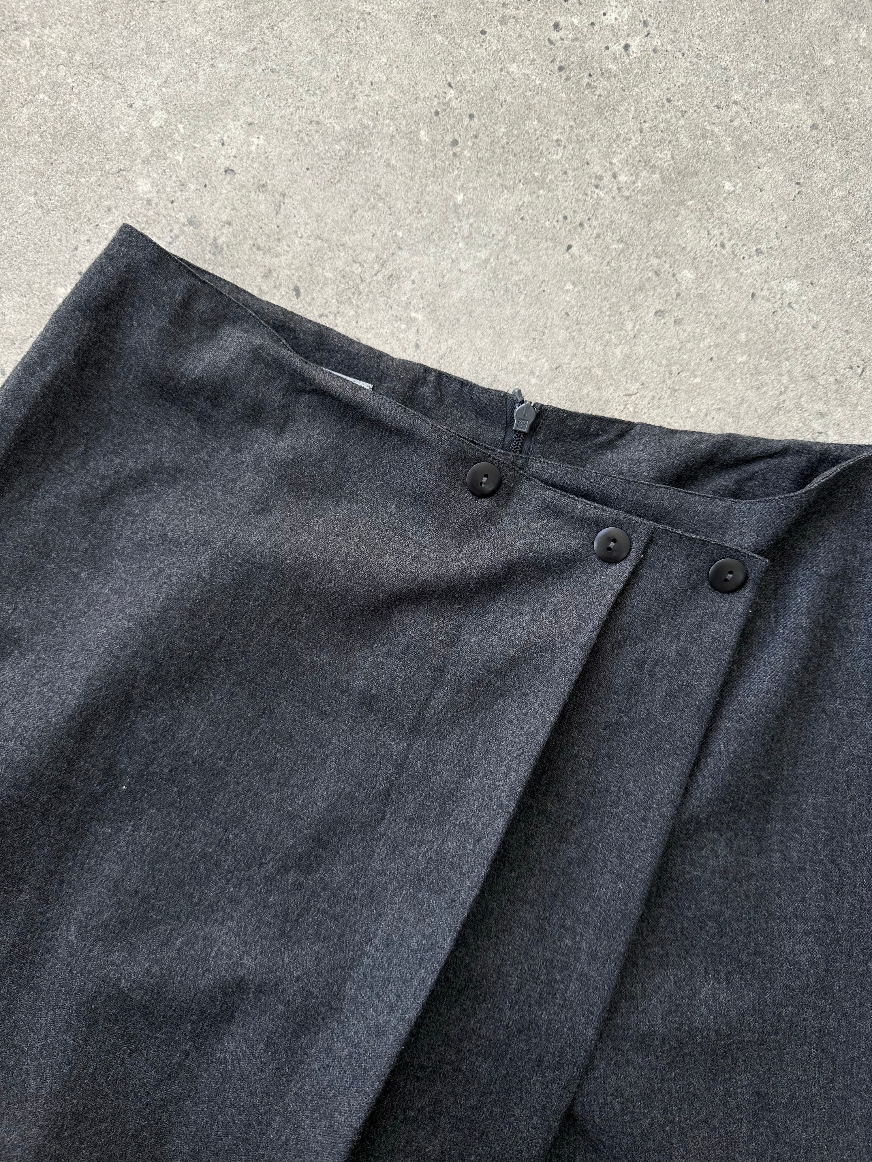 Vintage 1990s Wool Wide Leg Wrap Culottes - W29