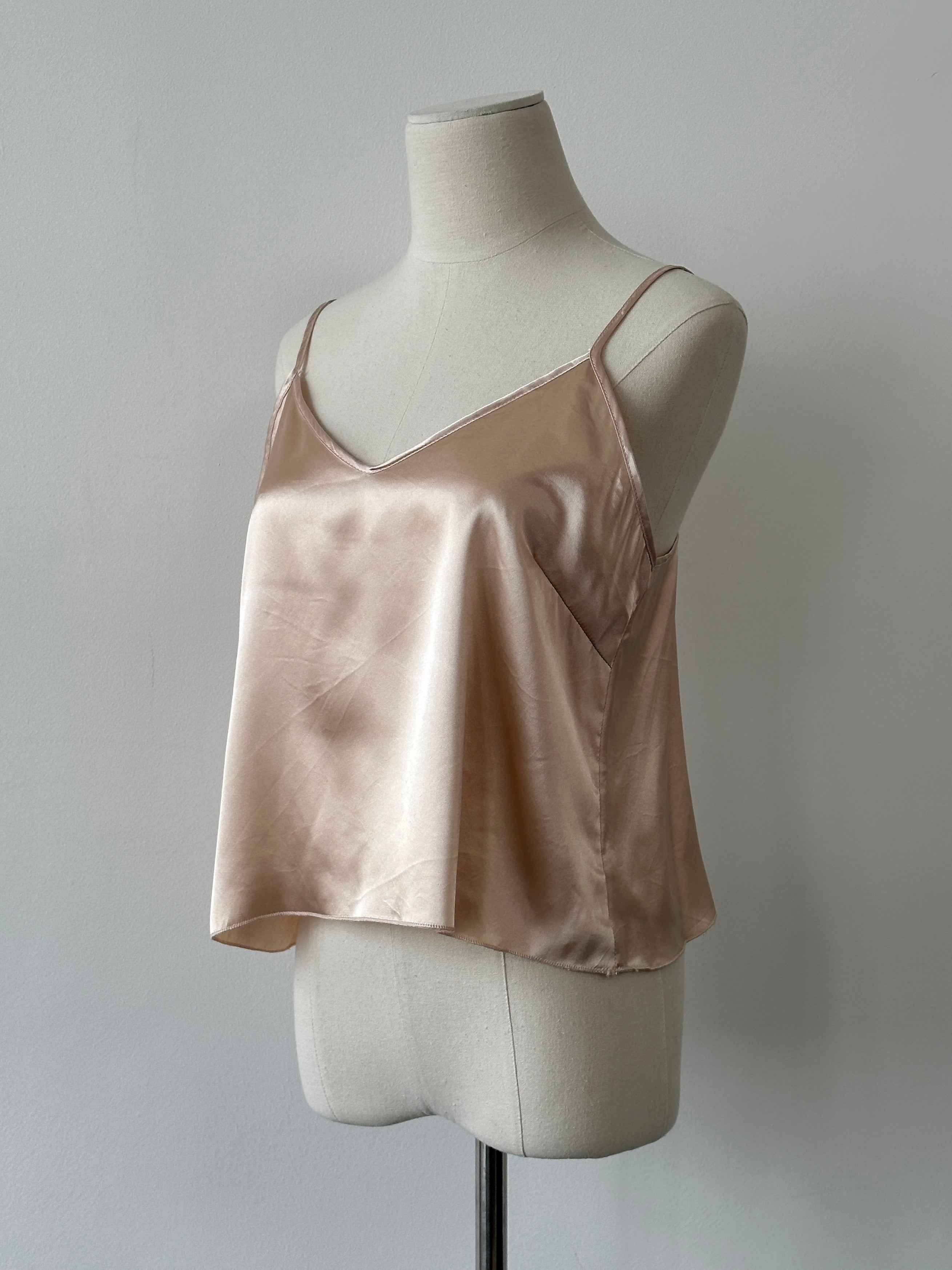 Vintage 2000s Satin V Neck Cami Top - M
