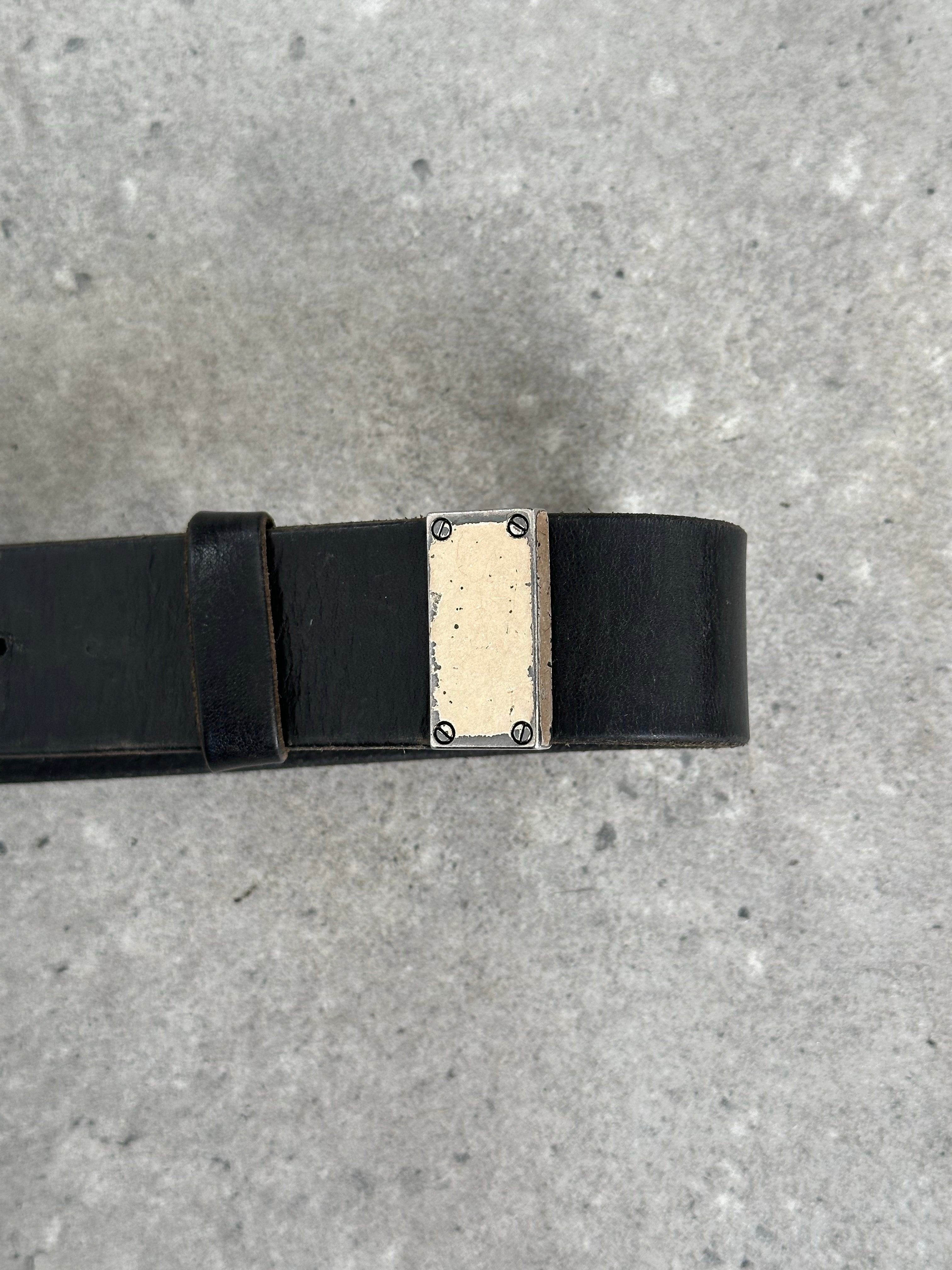Armani Jeans 1990s Logo Buckle Leather Belt - W24-32
