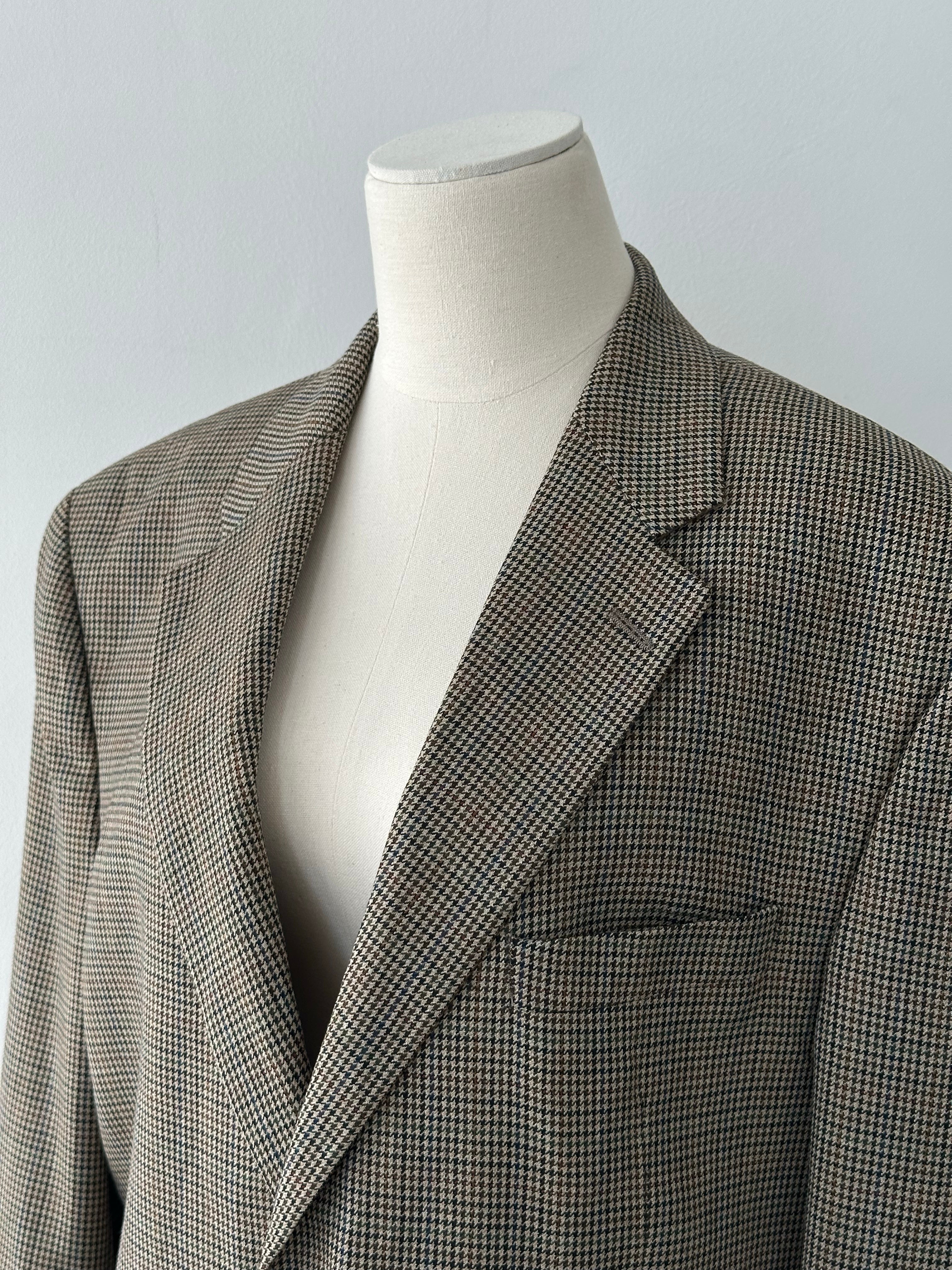 Ralph Lauren 1990s Pure Wool Houndstooth Blazer - 44R