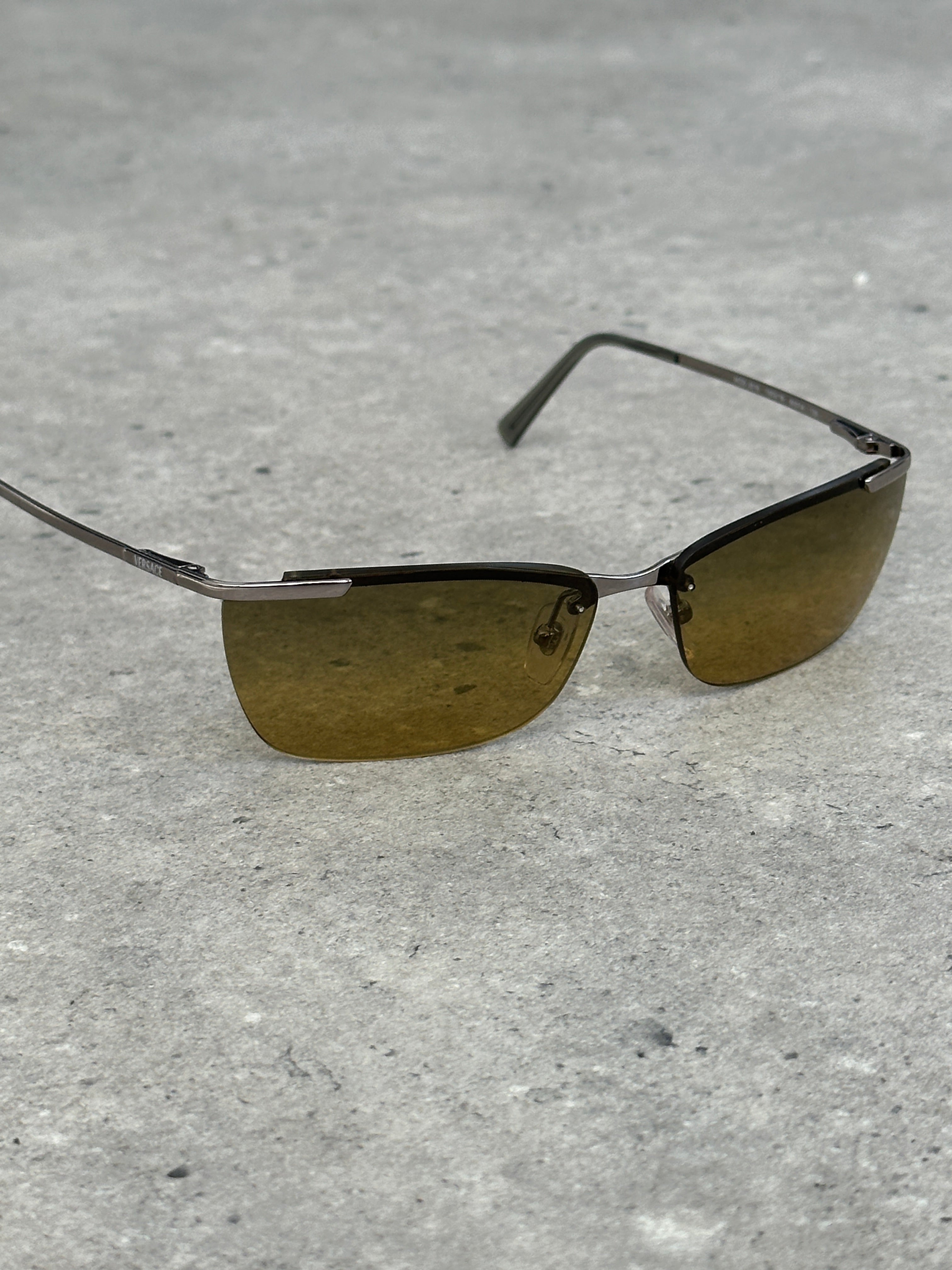 Versace 2000s Rimless Rectangular Sunglasses