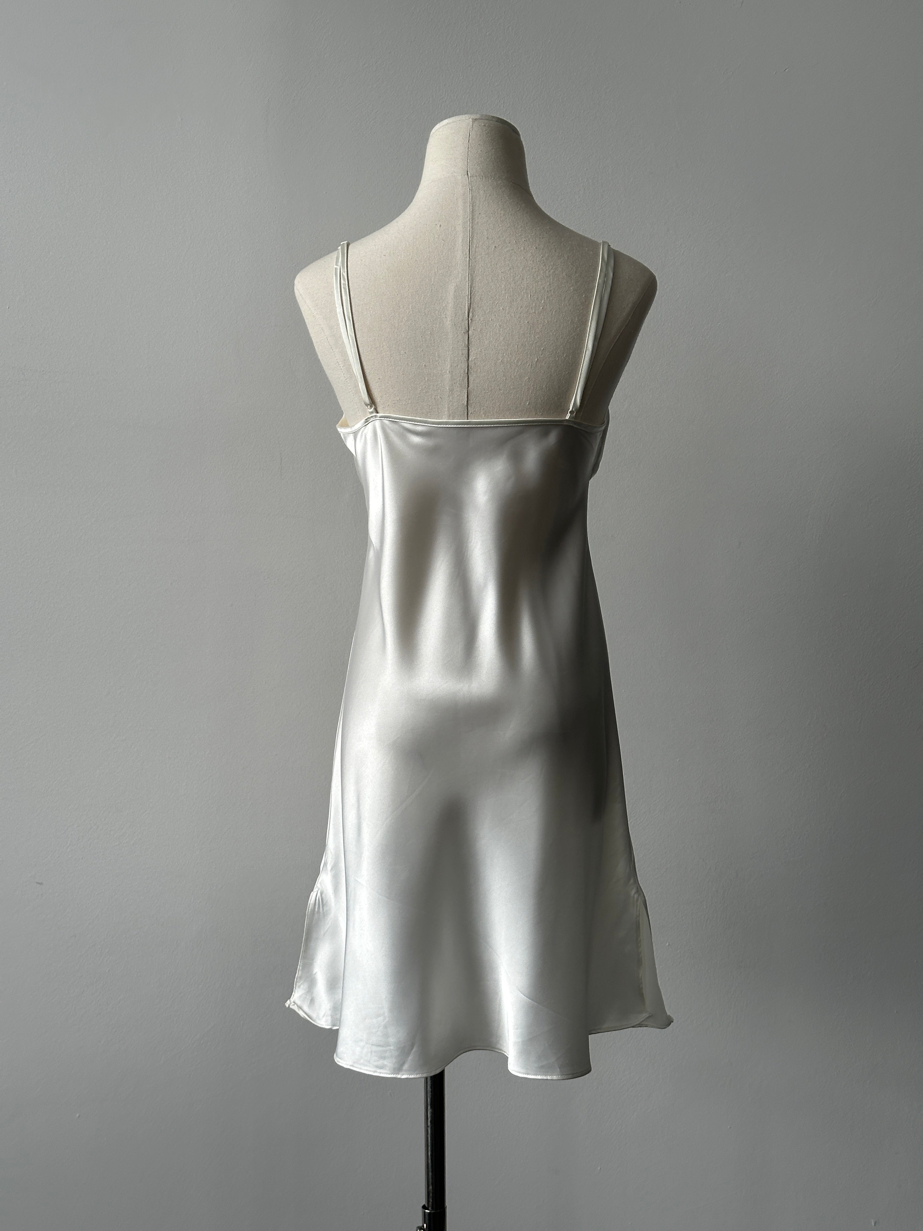Vintage 2000s Sain Lace Sleeveless Mini Slip Dress - S-M