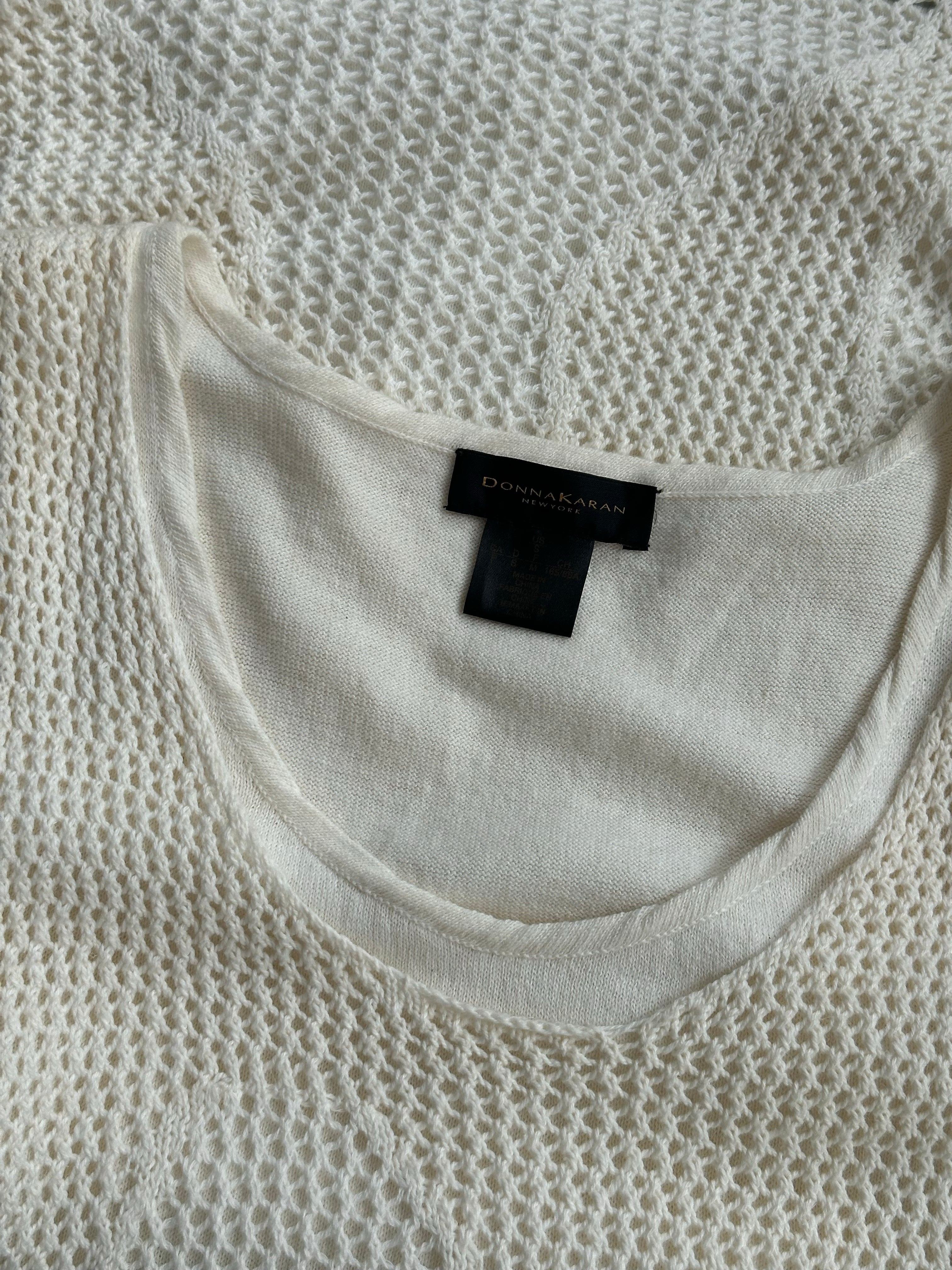 Donna Karan 1990s Cotton Linen Layered Top - M