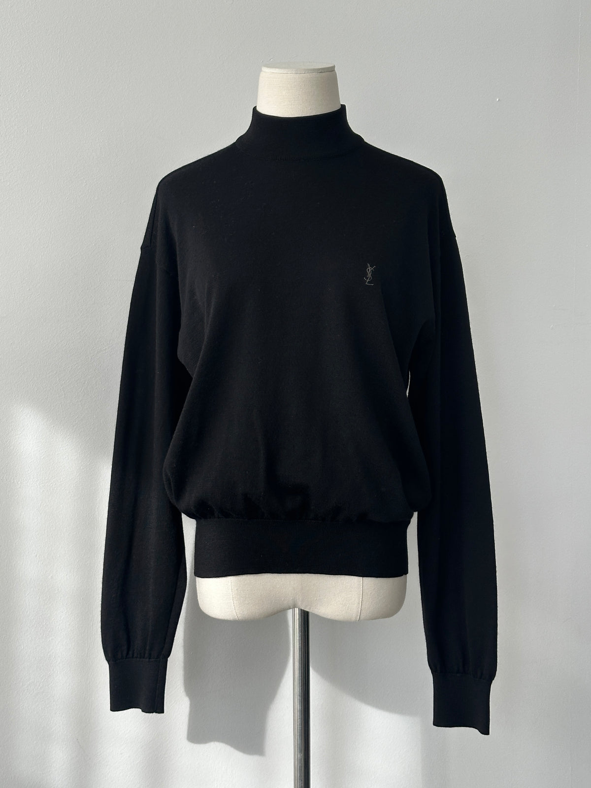 Yves Saint Laurent 1990s Pure Wool High Neck Knit Jumper - M