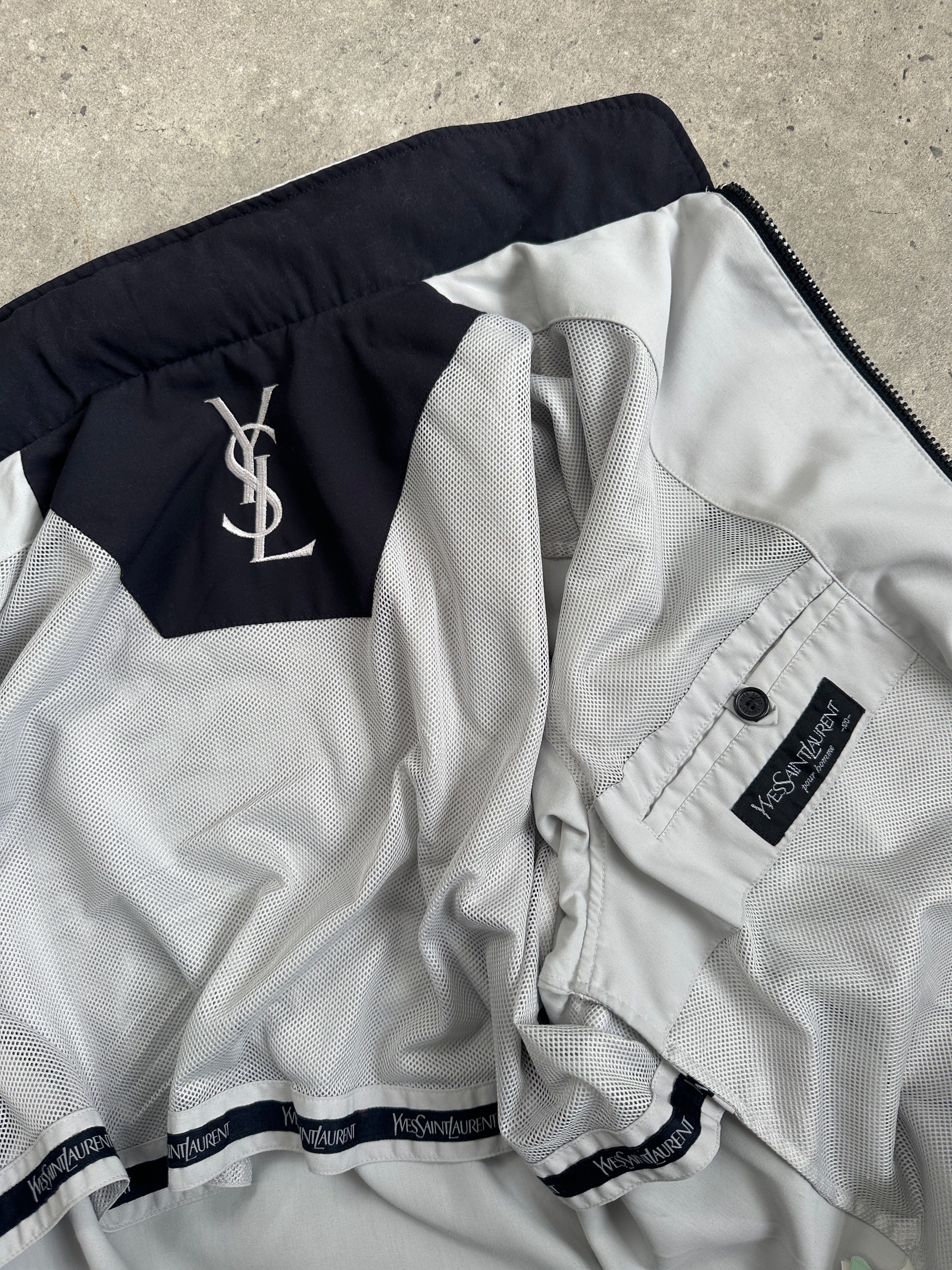 Yves Saint Laurent Pour Homme 1990s Hooded Logo Jacket - M-L