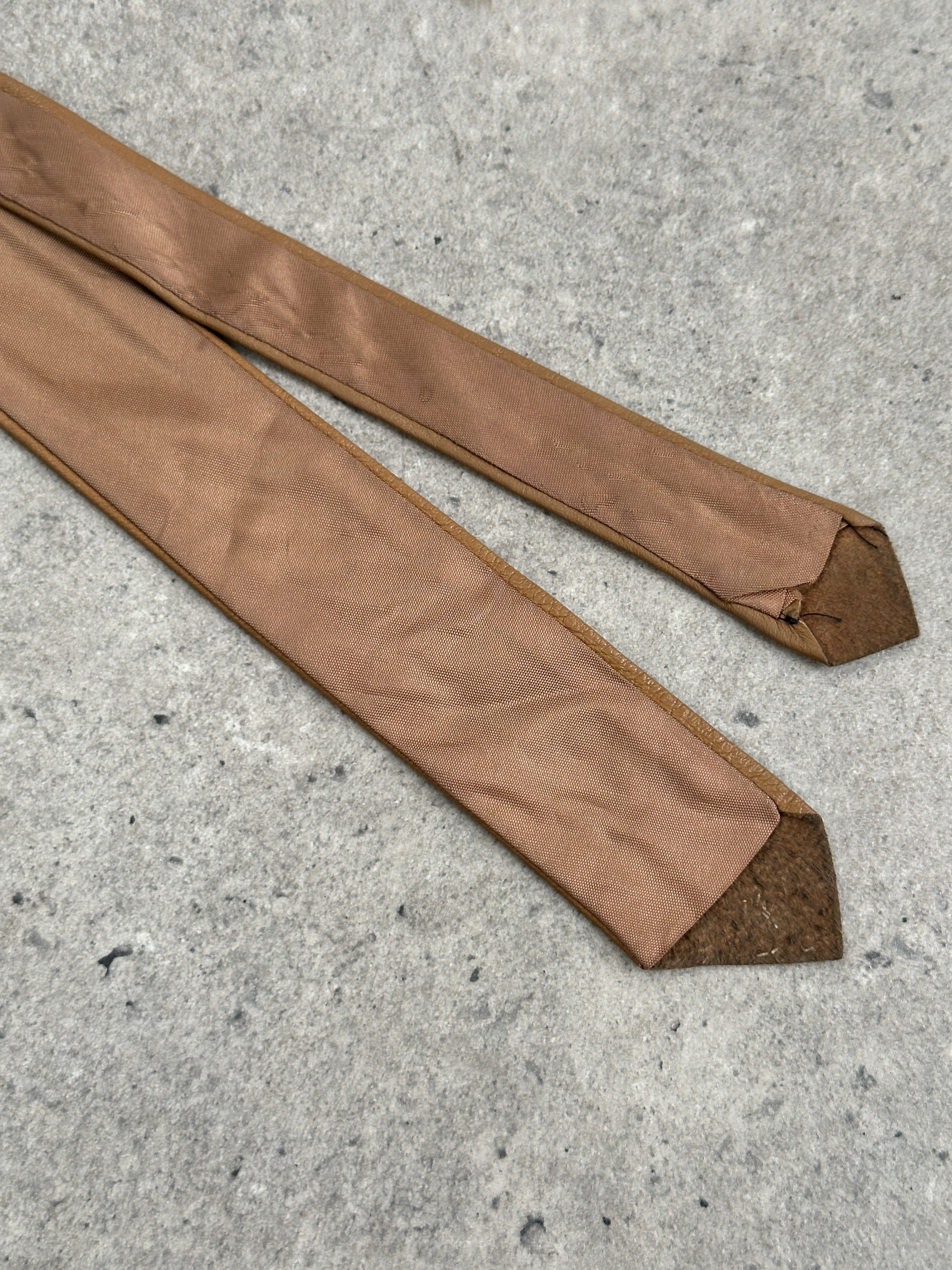 Vintage 1990s Leather Skinny Tie