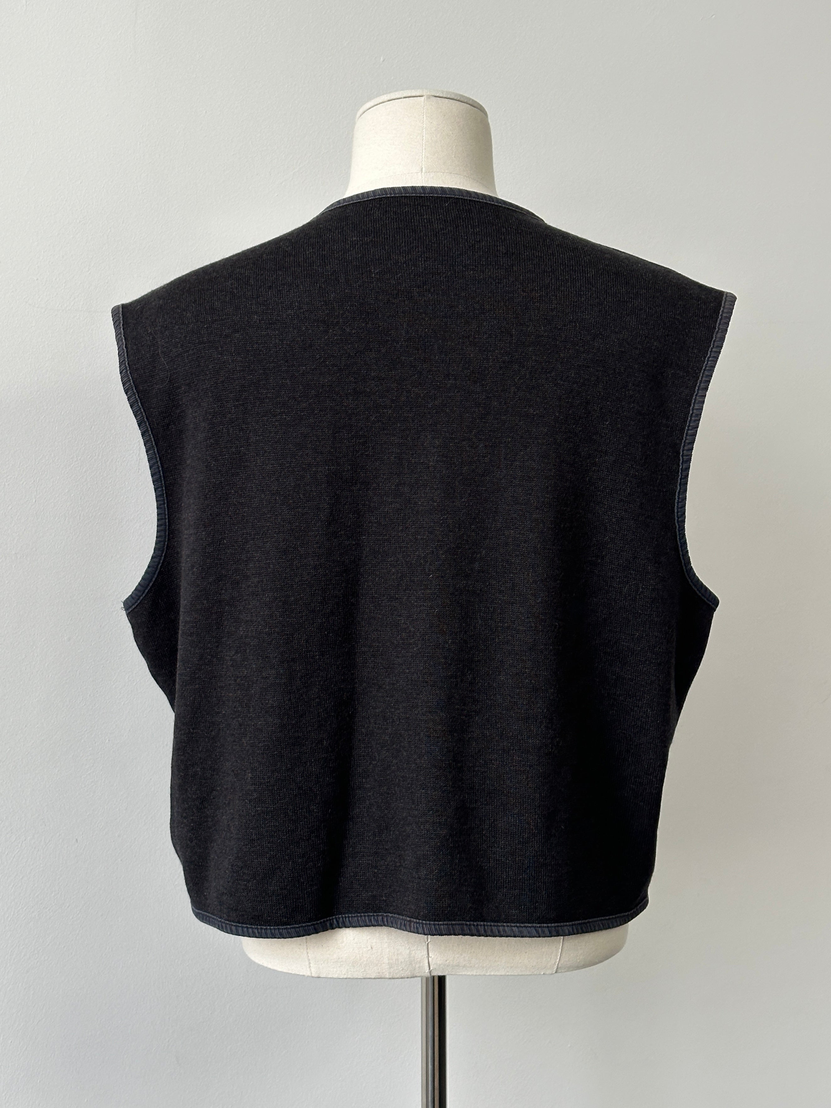 Burberry 1990s Wool Knit Logo Waistcoat - L