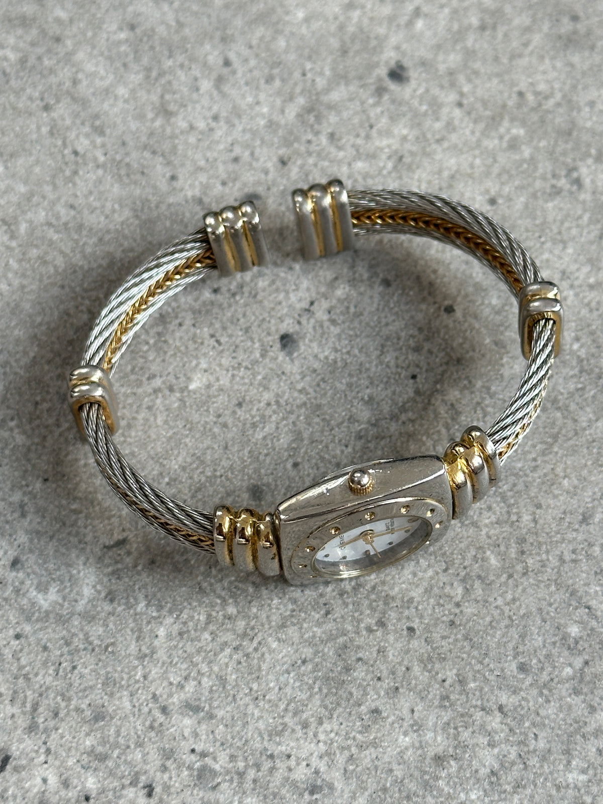 Vintage 1980s Two Tone Quartz Bracelet Watch