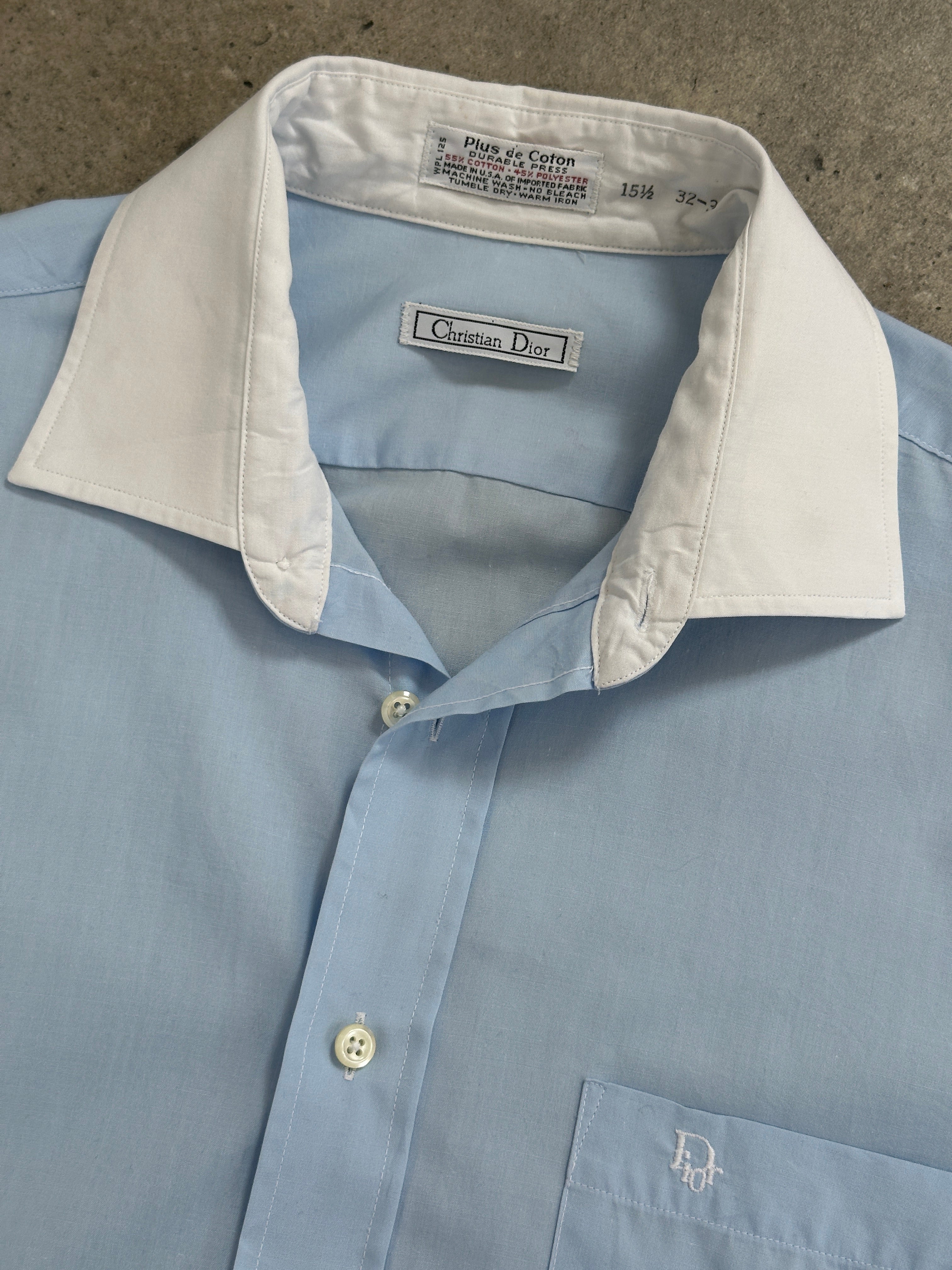 Christian Dior 1990s Contrast Collar Cotton Shirt - XS