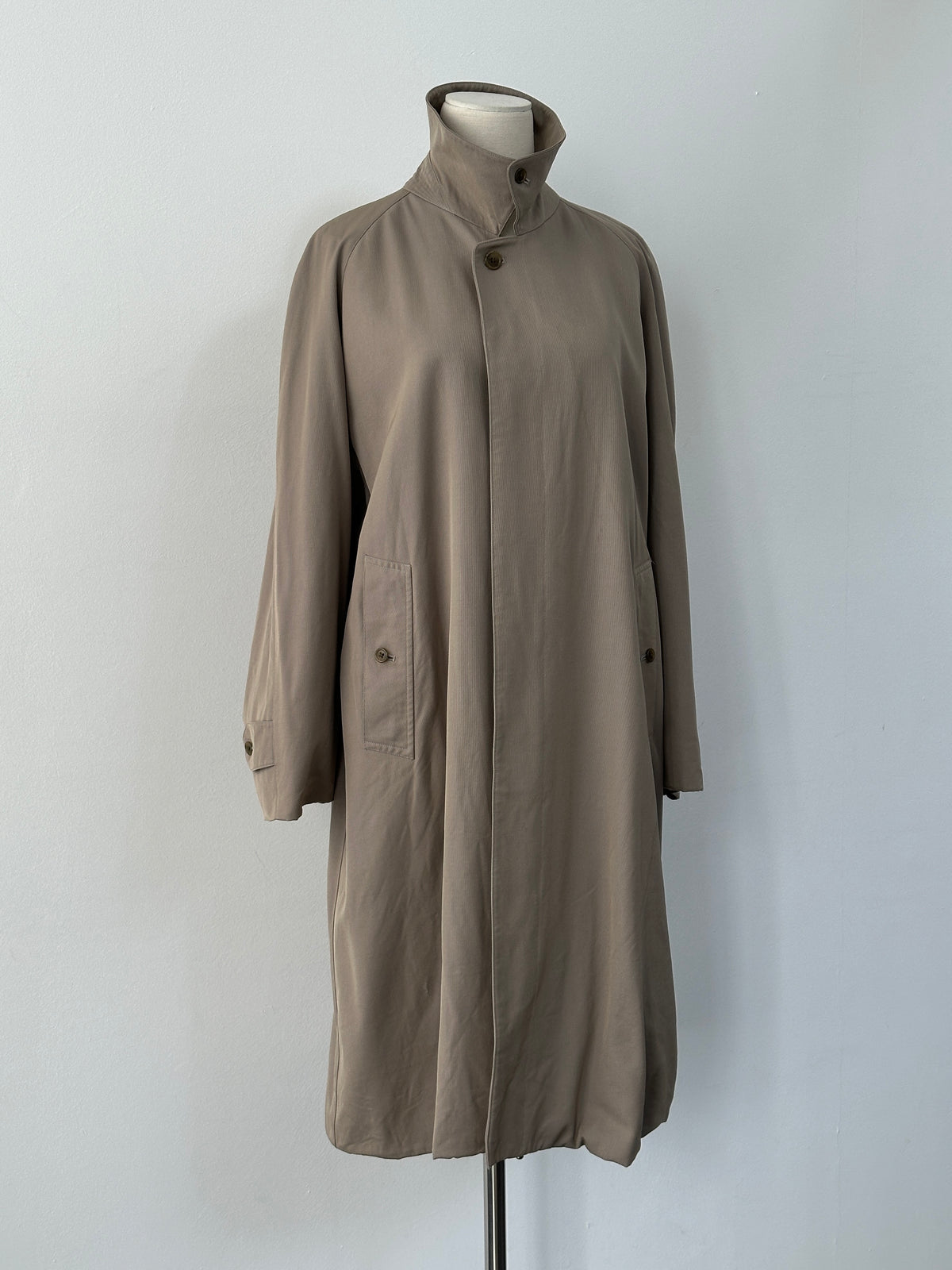 Burberry 1990s Pure Tasmania Wool High Neck Trench - L
