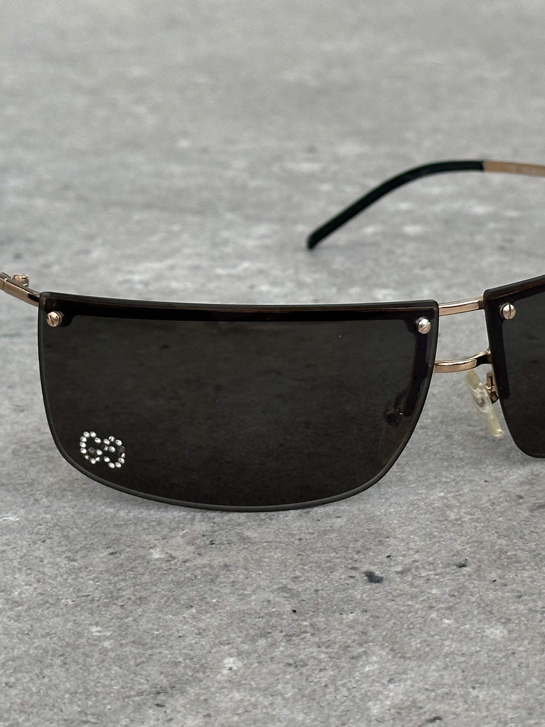 Gucci 2000s Rimless Shield Logo Sunglasses