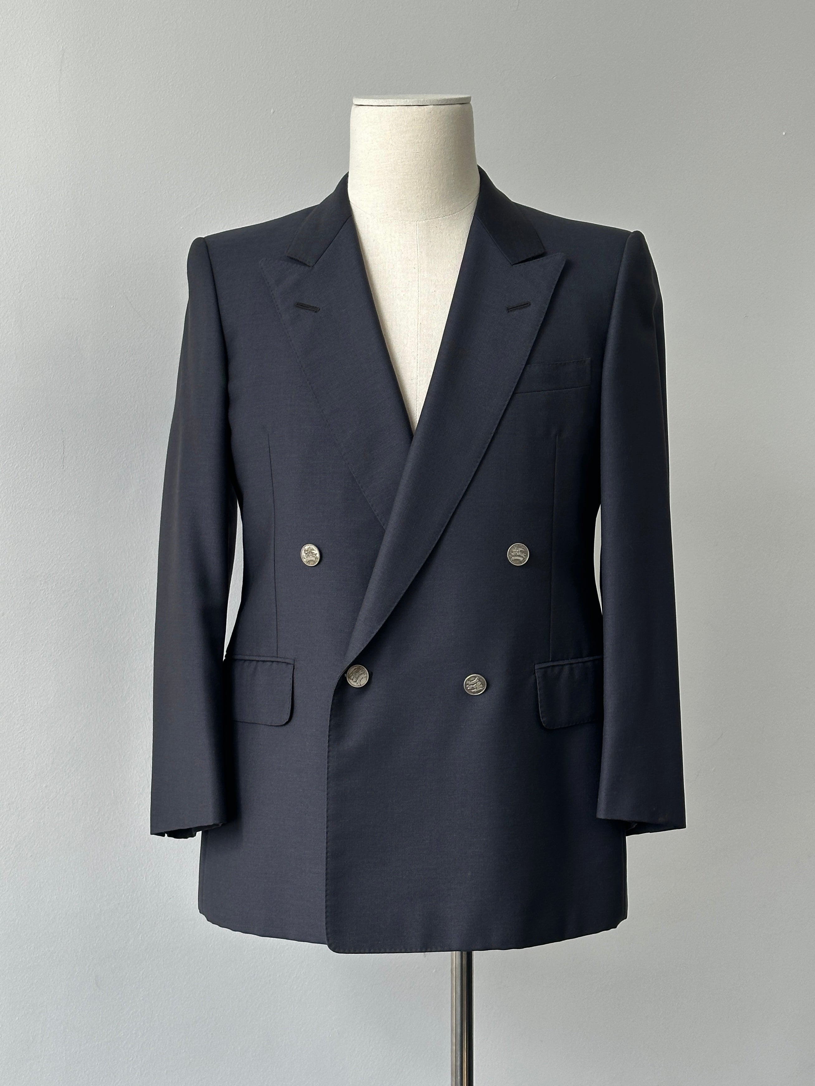 Burberry 1990s Bespoke Button Double Breasted Blazer - S