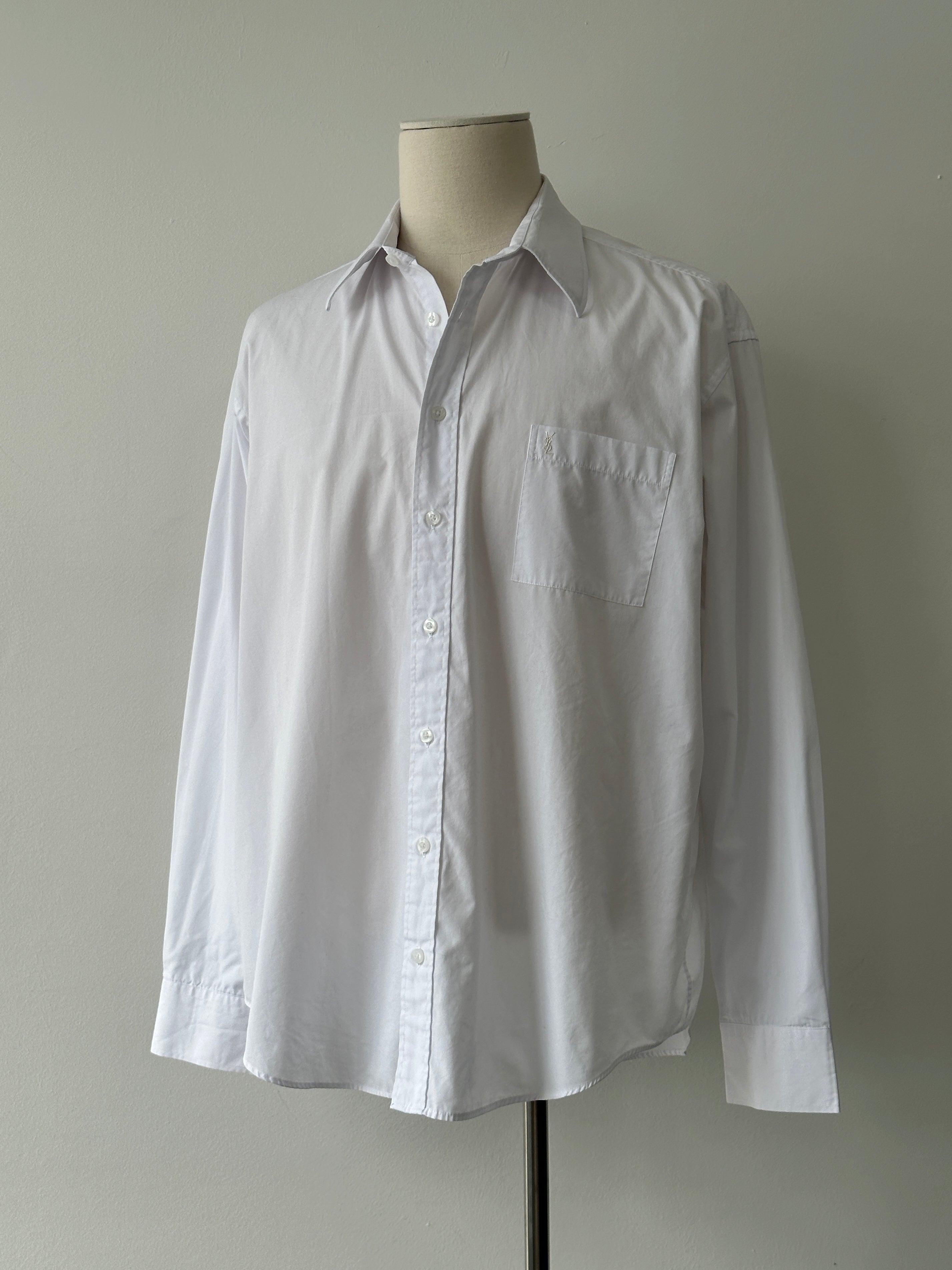 Yves Saint Laurent Pour Homme 2000s Cotton Logo Shirt - XL