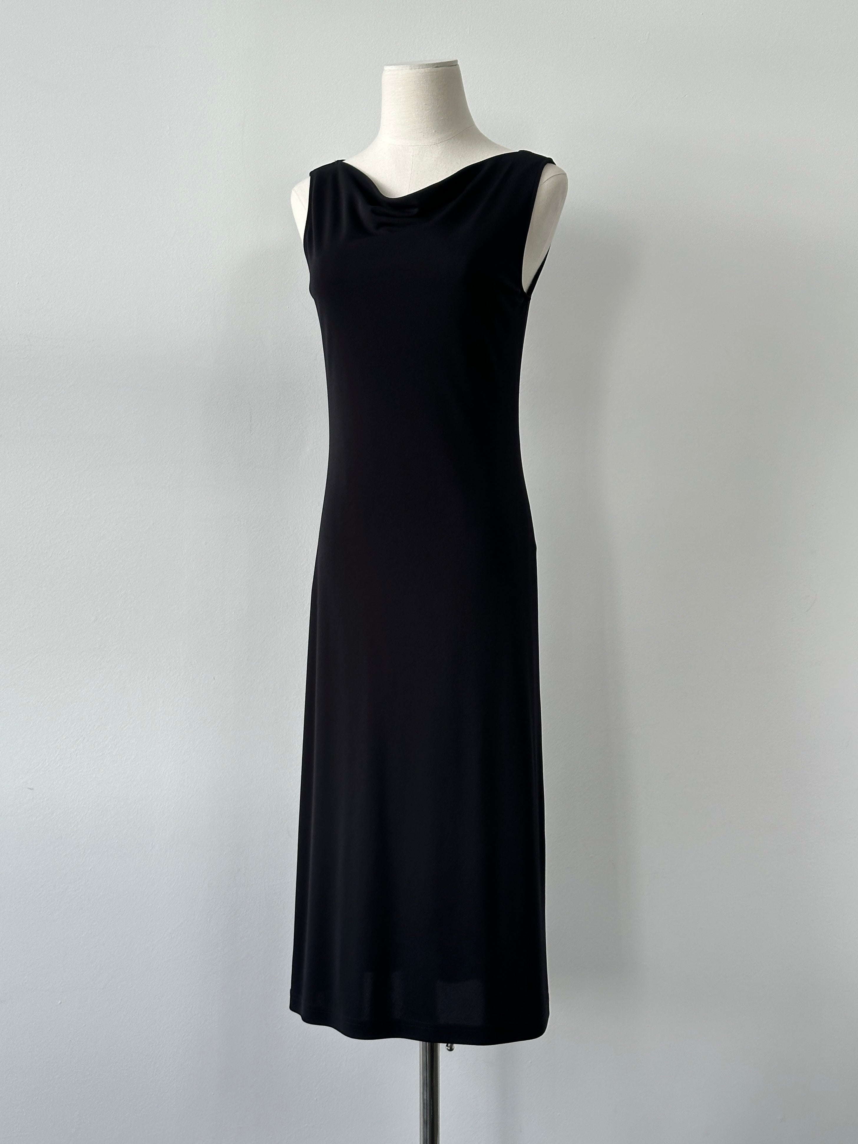 Vintage 1990s Sleeveless Cowl Neck Midi Dress - M