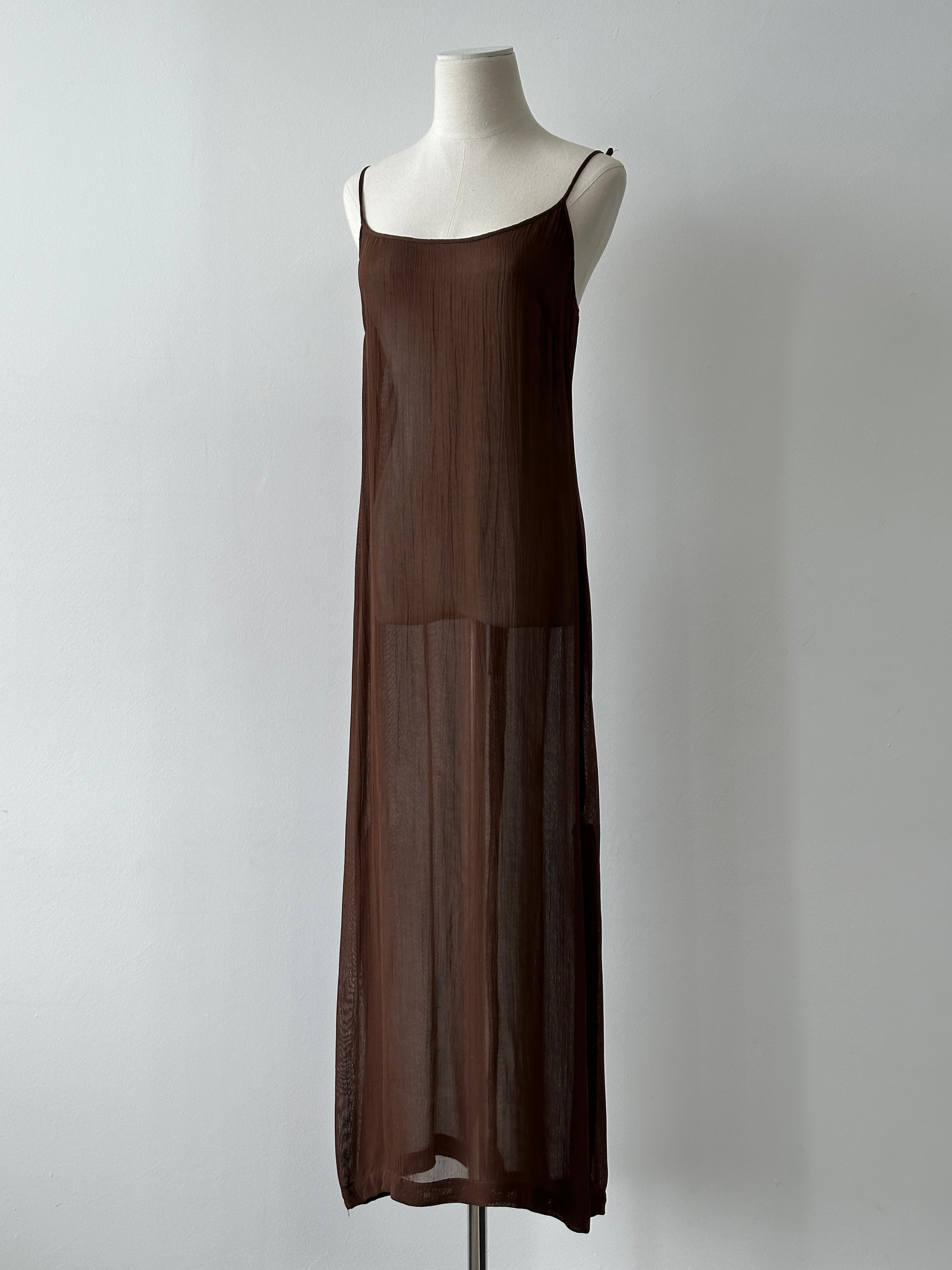 Marella 1990s Sheer Side Split Floor Length Dress - S-M