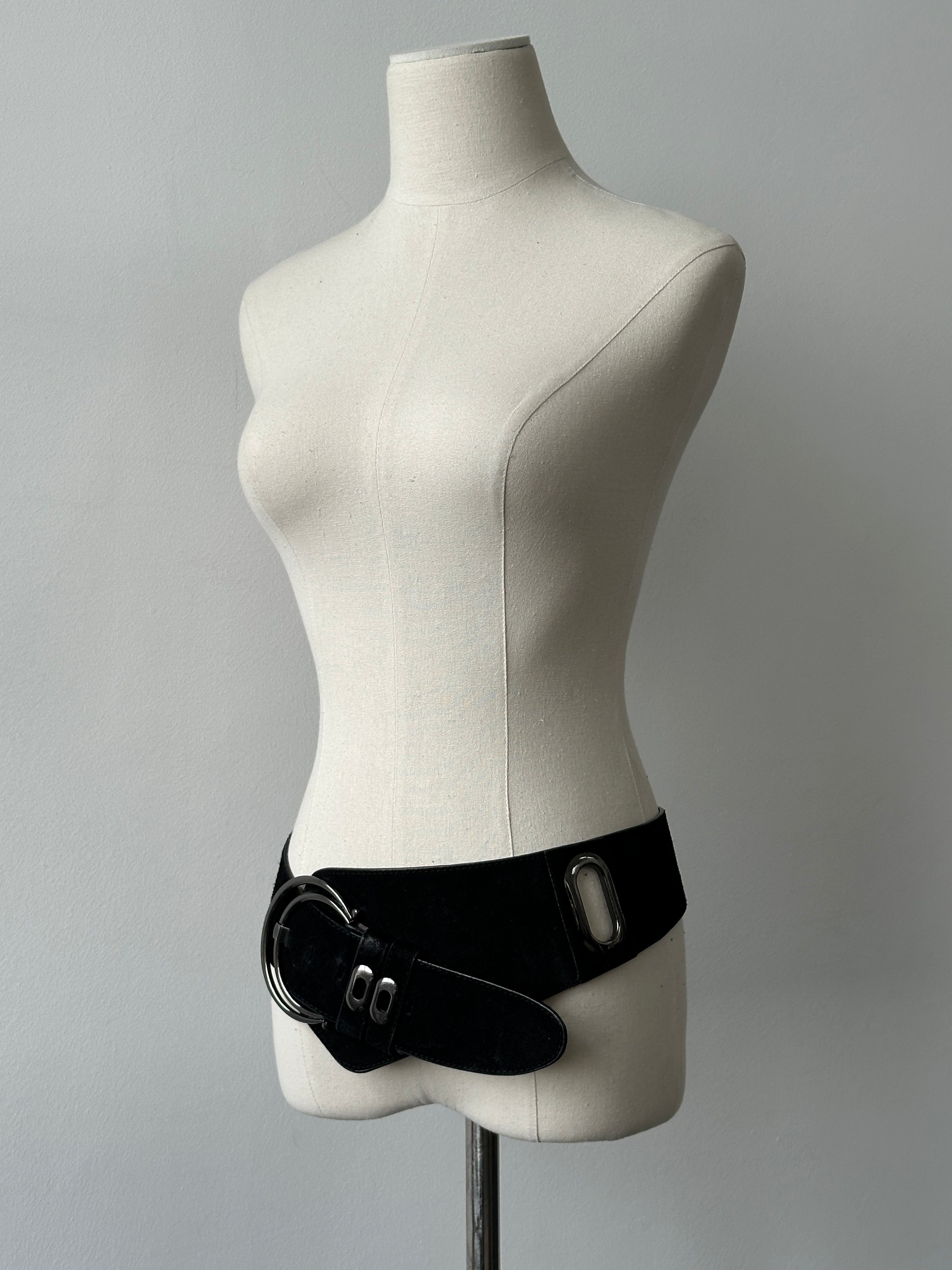 Vintage 1990s Suede Chunky Belt - W33-37