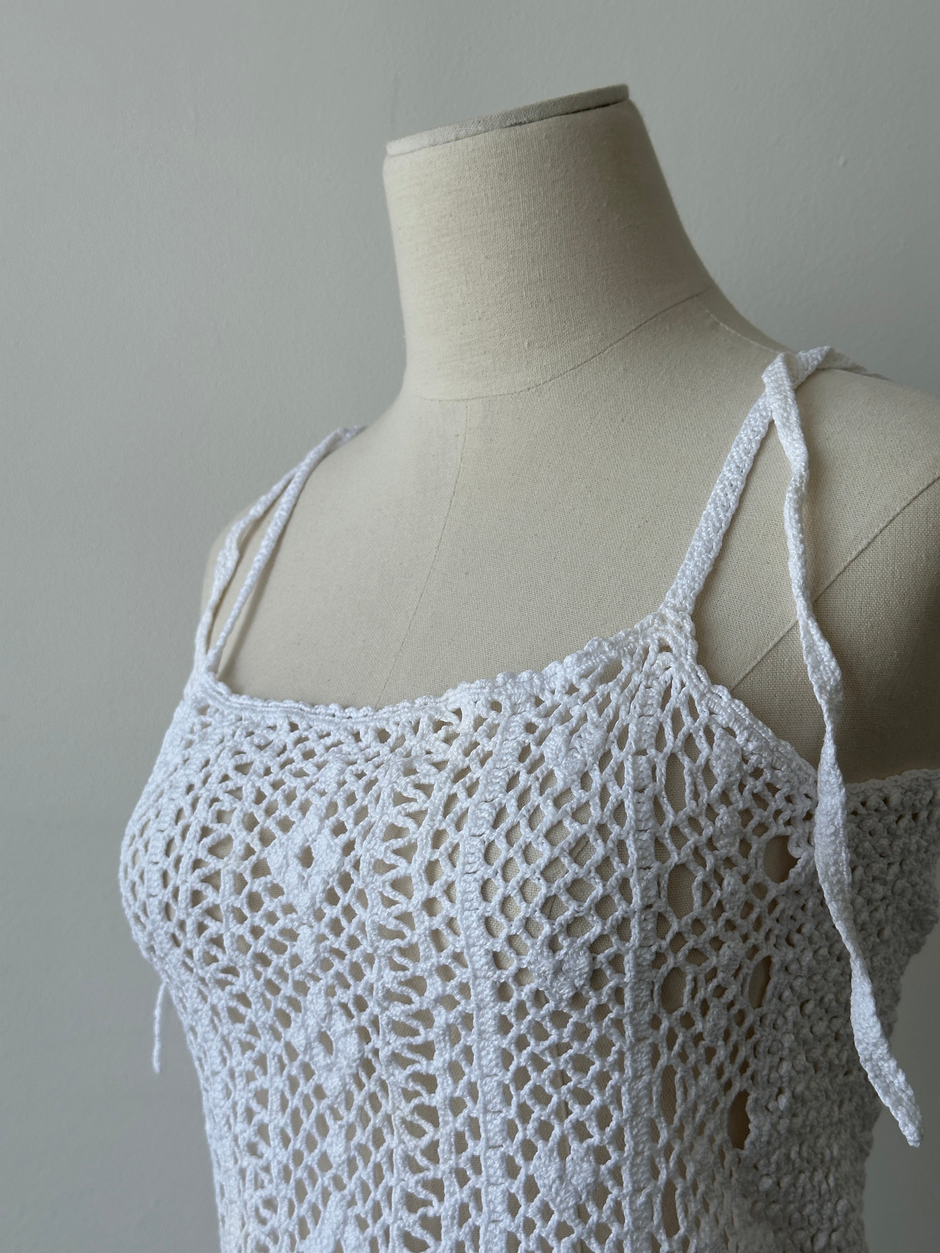 Vintage 2000s Crotchet Vest Top - S