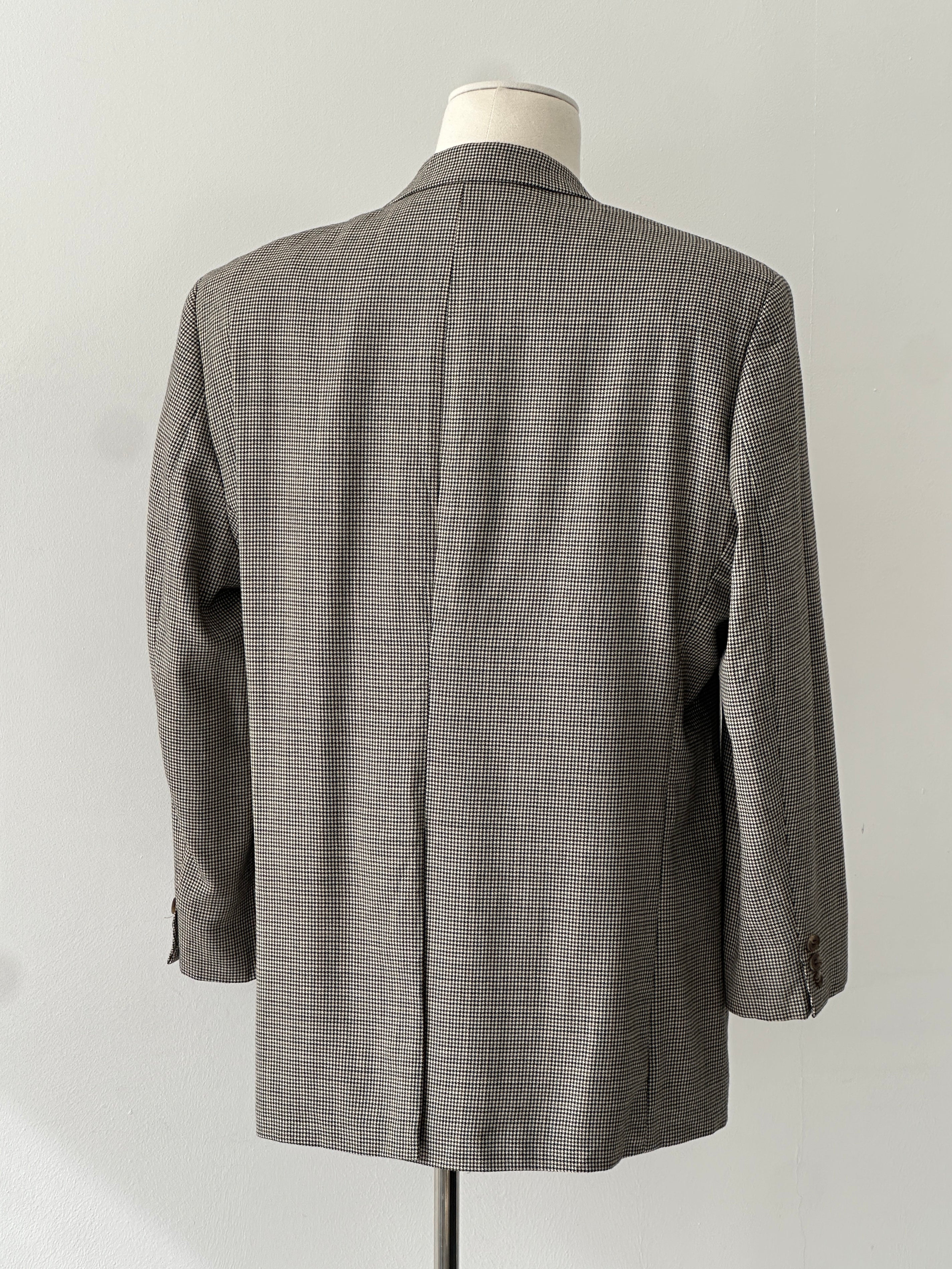 Ralph Lauren 1990s Dogtooth Check Single Breasted Blazer - 44R