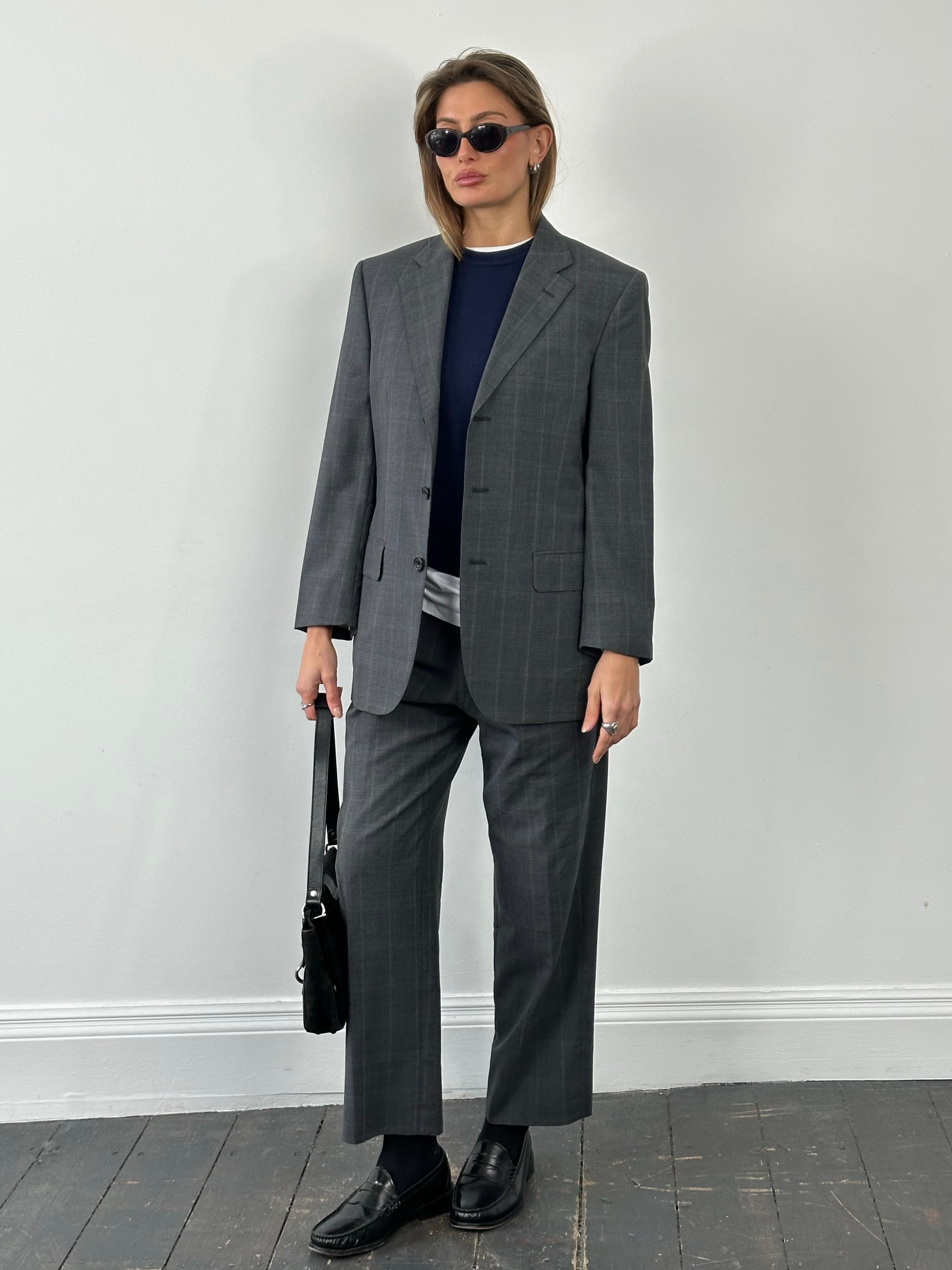 Burberry London 1990s Check Pure Wool Single Breasted Suit - 38S/S