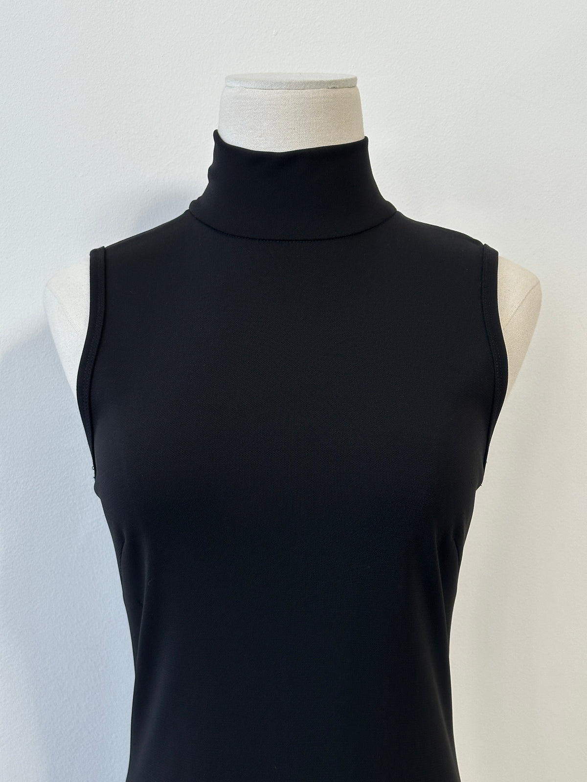 DKNY 1990s High Neck Asymmetric Sleeveless Dress - S