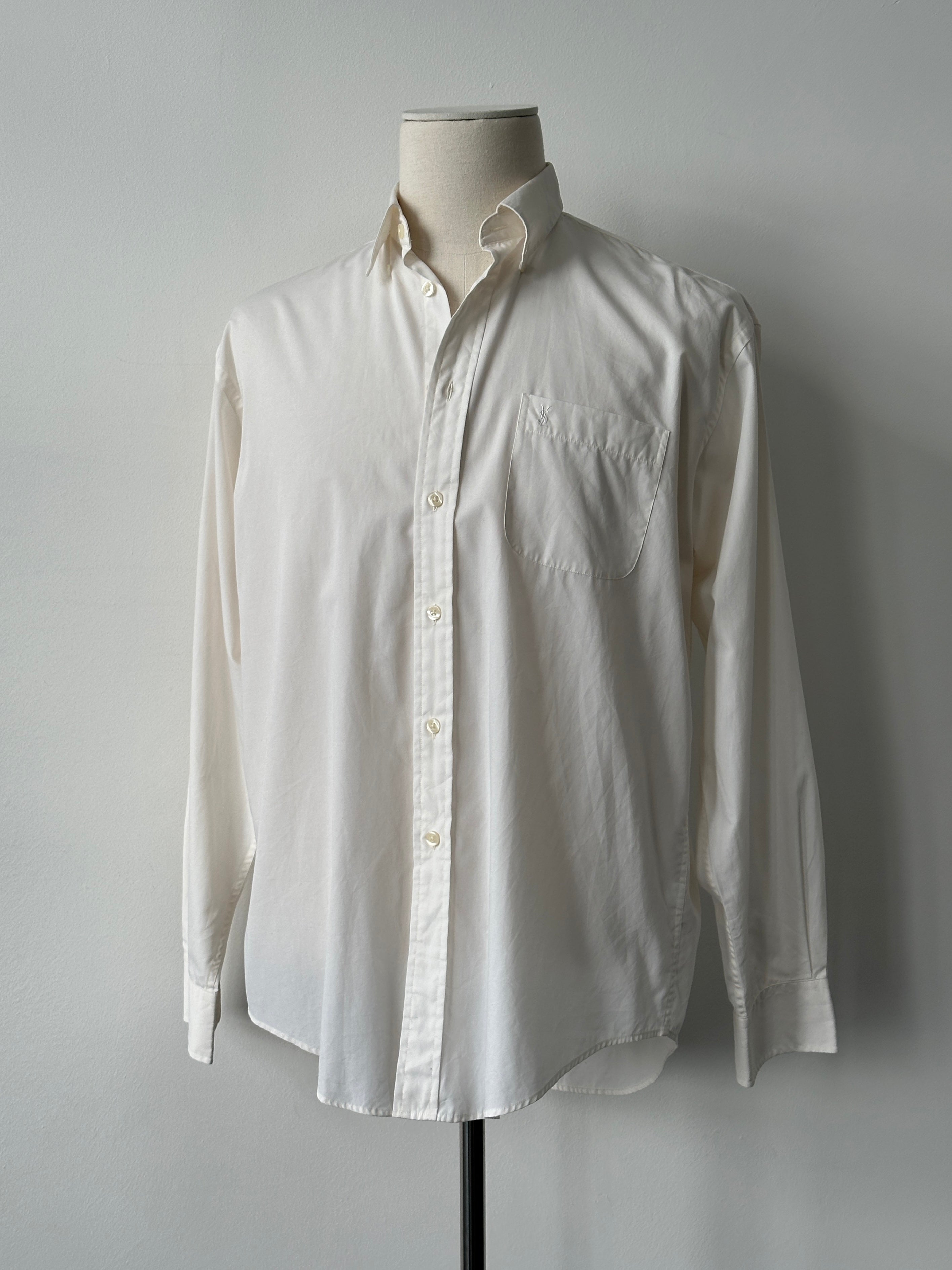 Yves Saint Laurent Pour Homme 2000s Cotton Logo Shirt - M