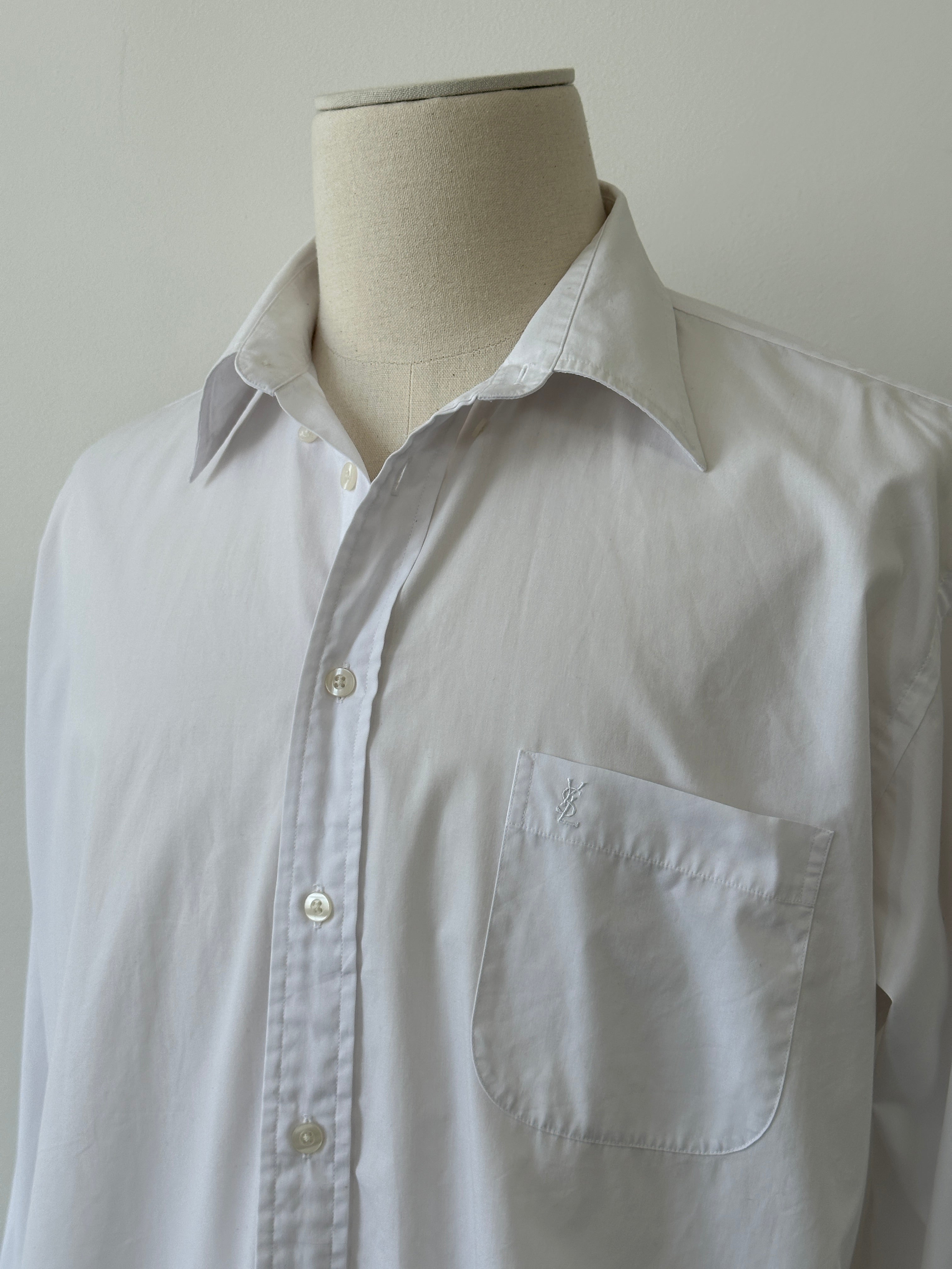 Yves Saint Laurent Pour Homme 2000s Cotton Logo Shirt - XL