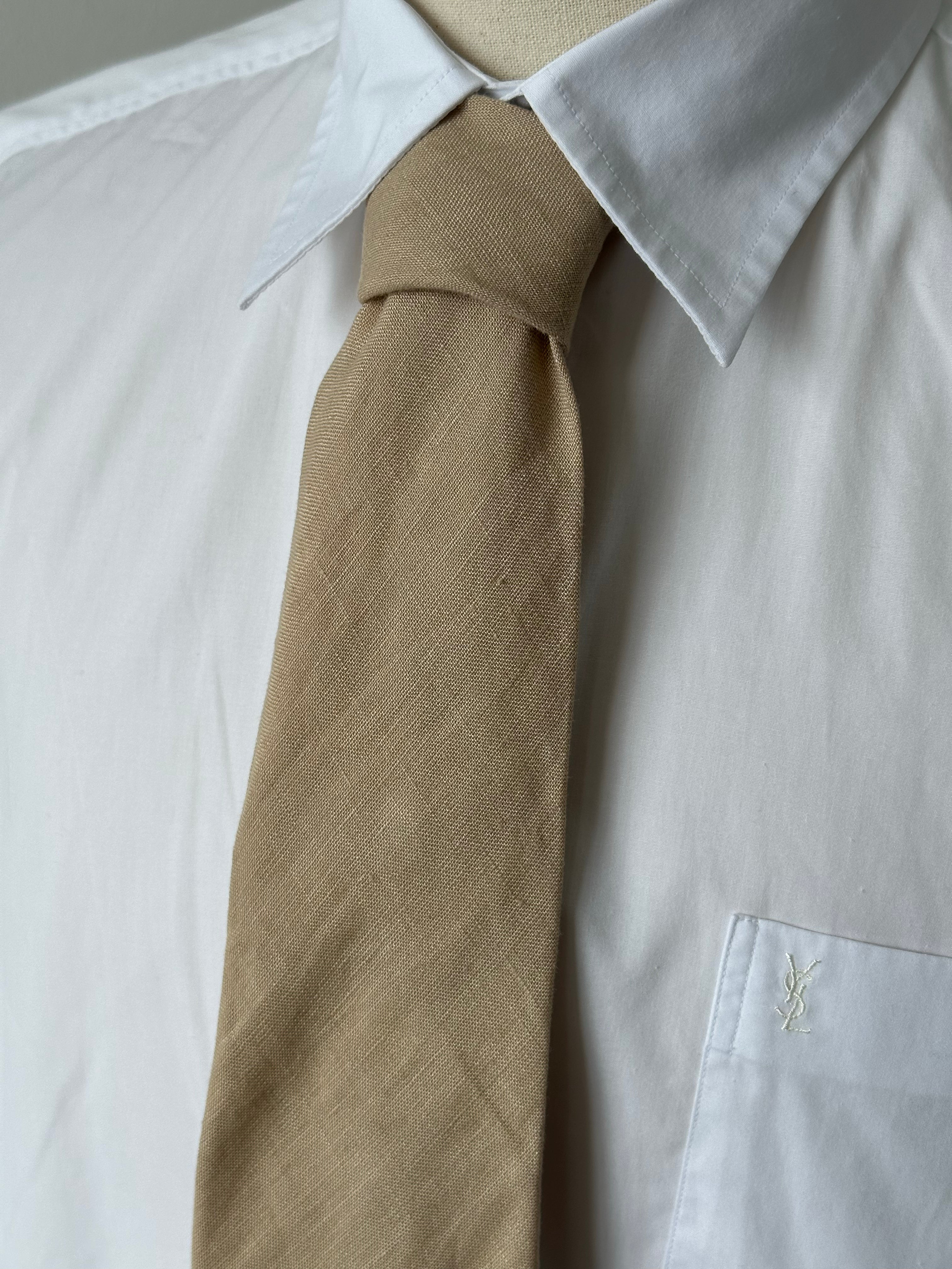 Vintage 1990s Pure Linen Woven Tie