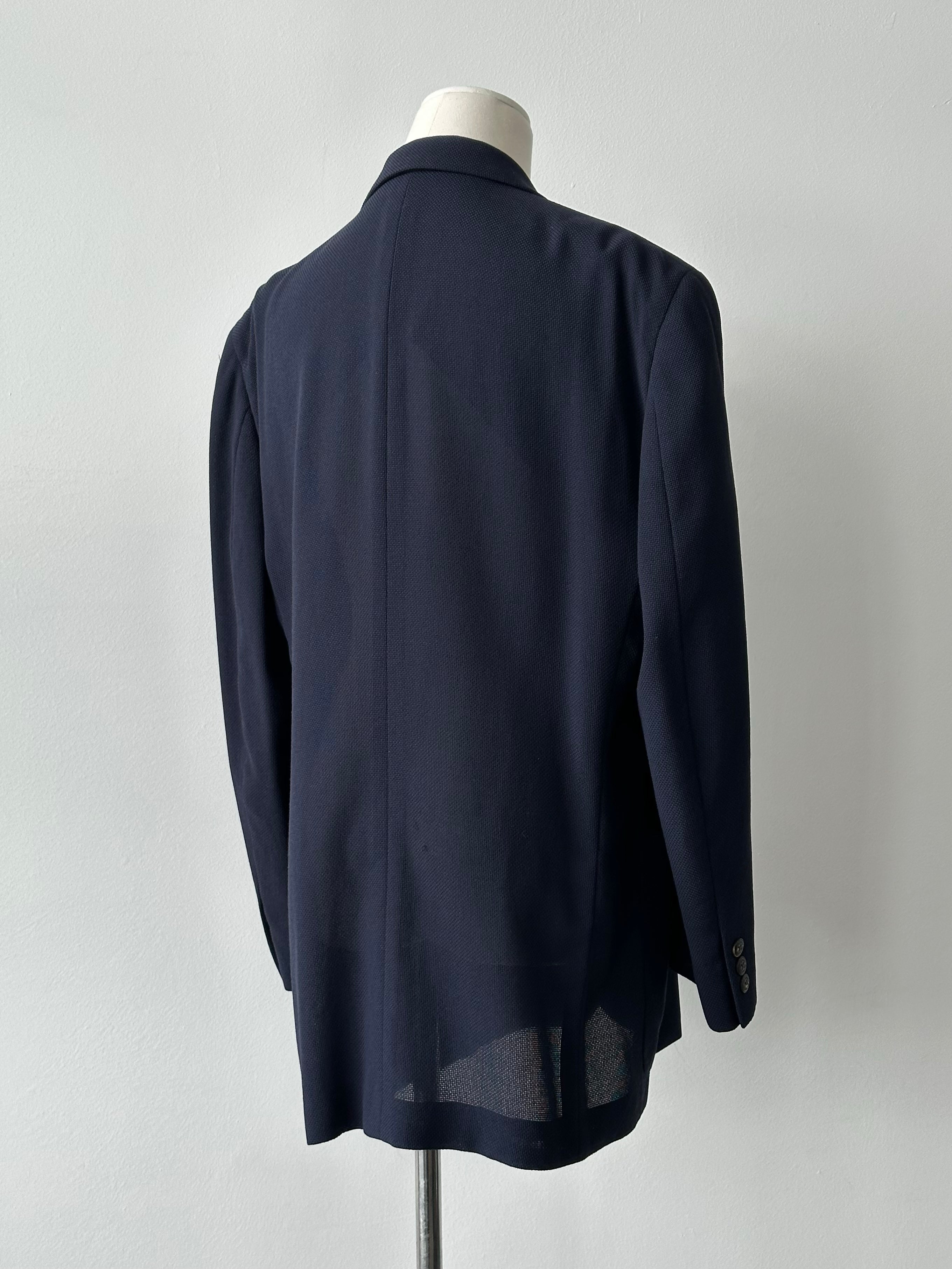 Burberry 1990s Wool Single Breasted Woven Blazer - M