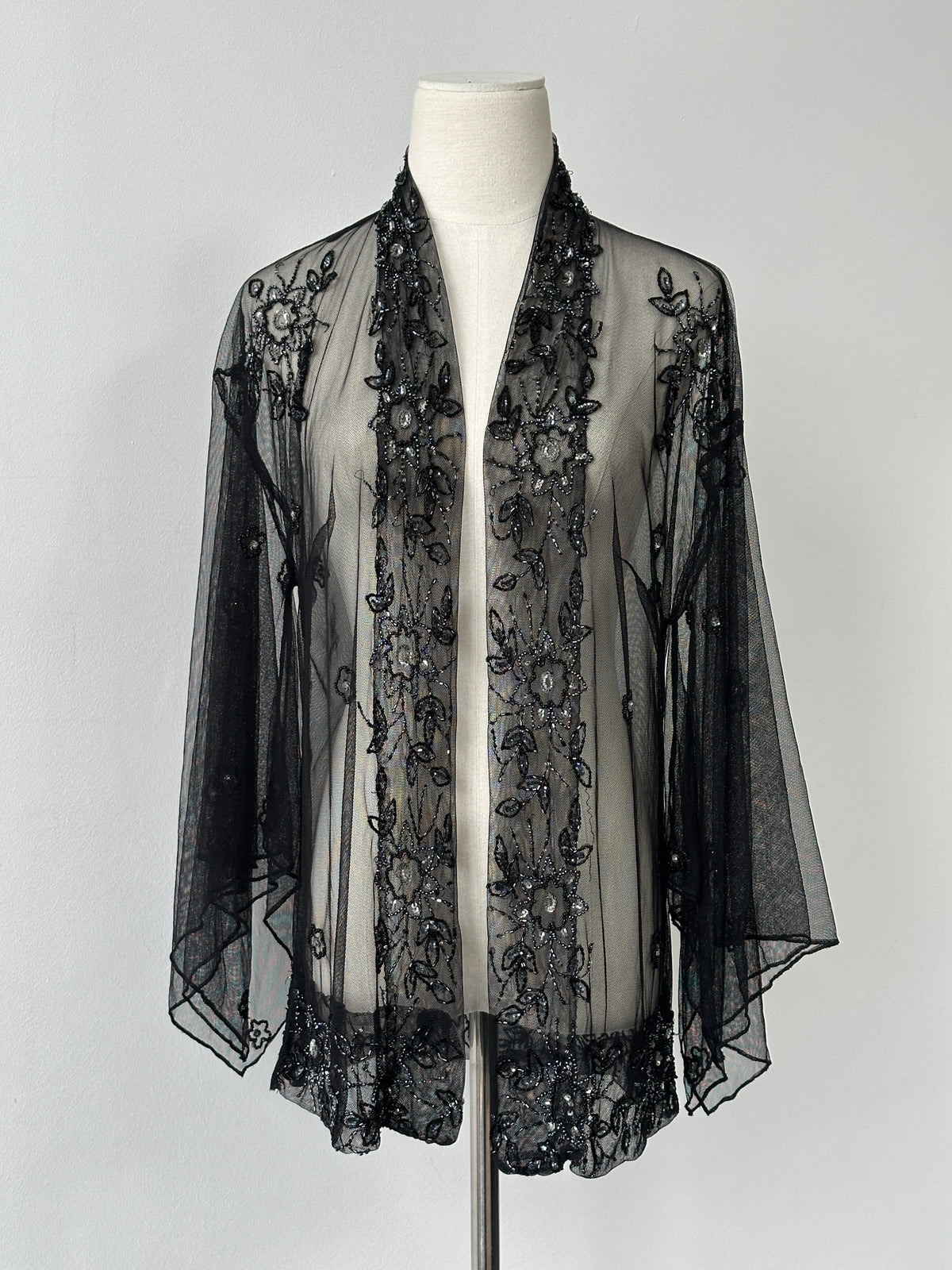 Vintage 2000s Beaded Sheer Kimono Cardigan - One size