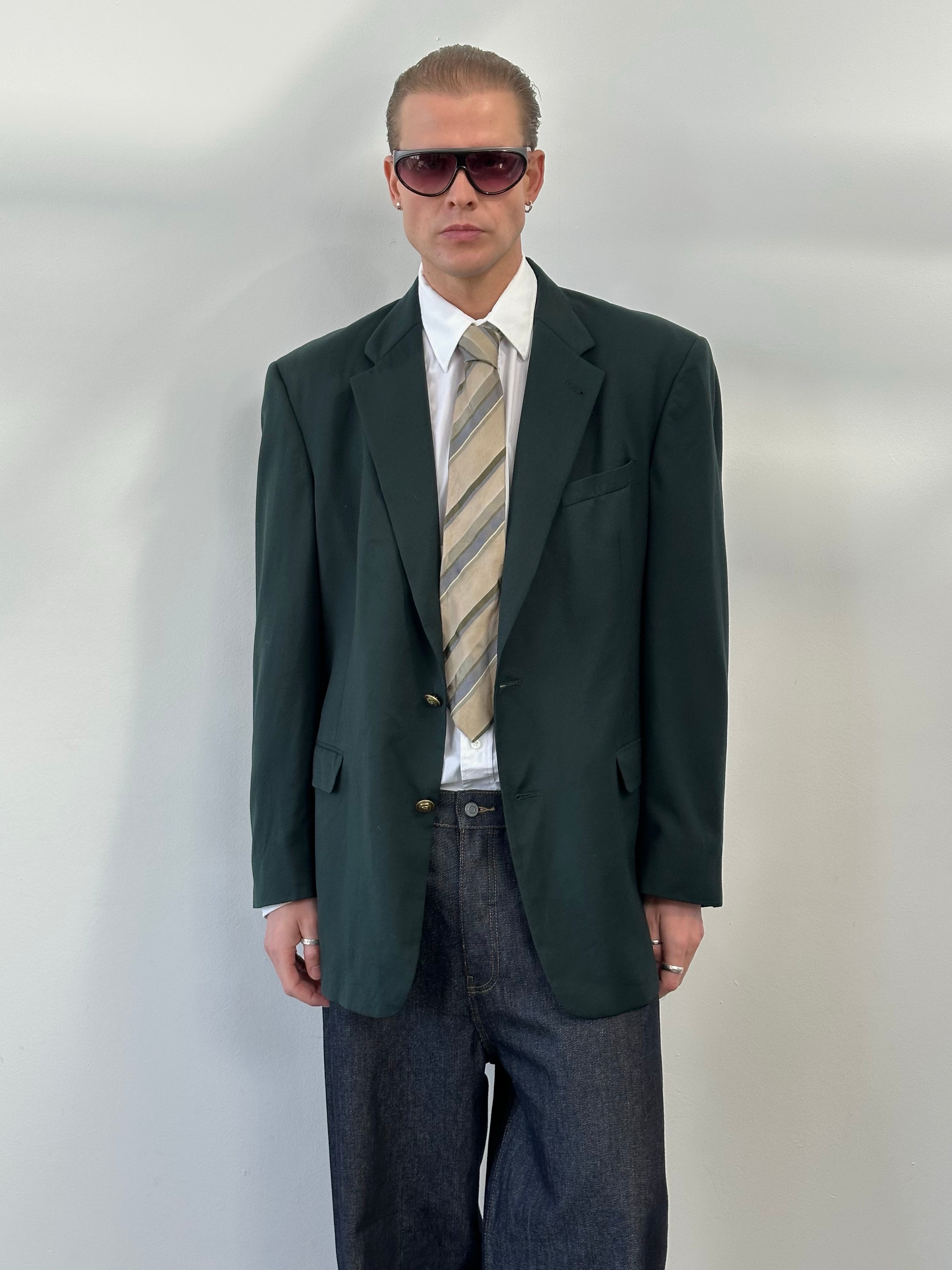 Burberry 1990s Pure Wool Bespoke Button Blazer - 44L