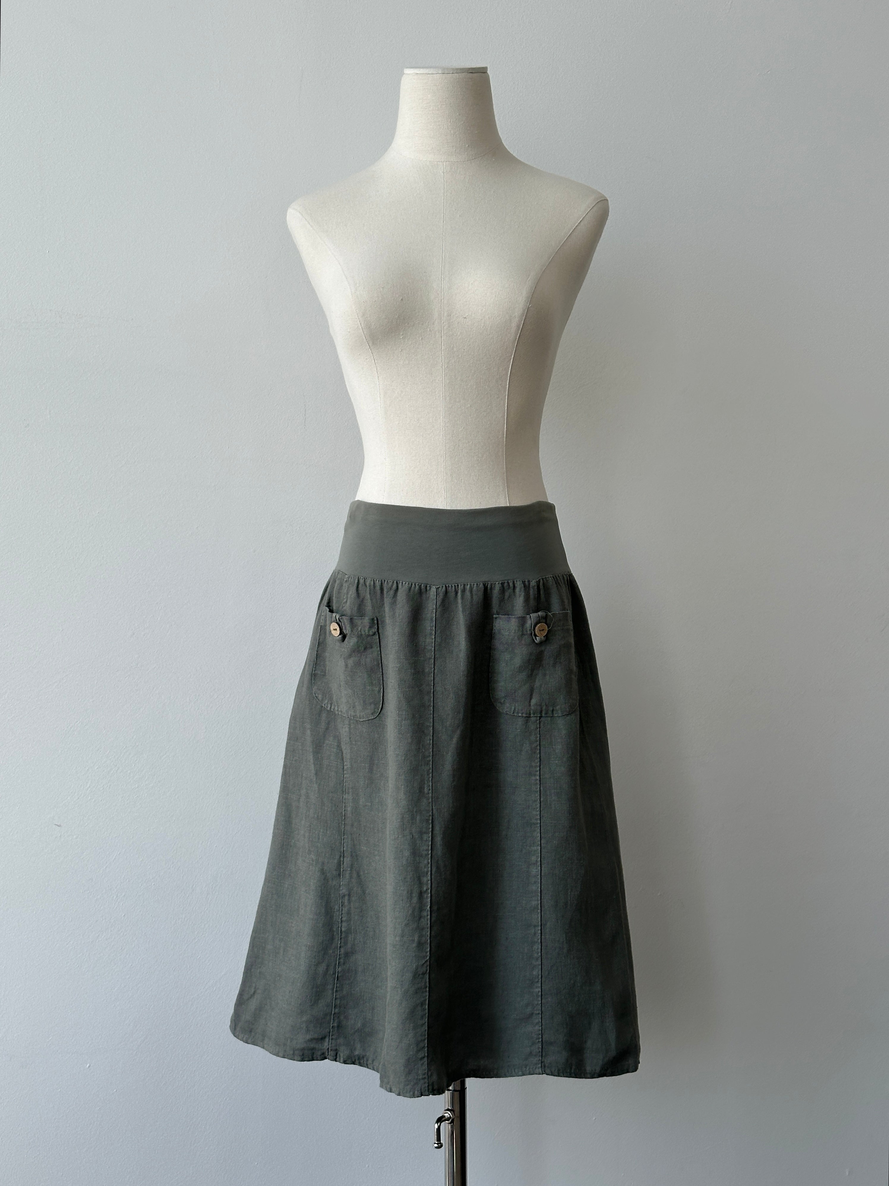 Vintage 1990s Pure Linen Mini Skirt - W28-32