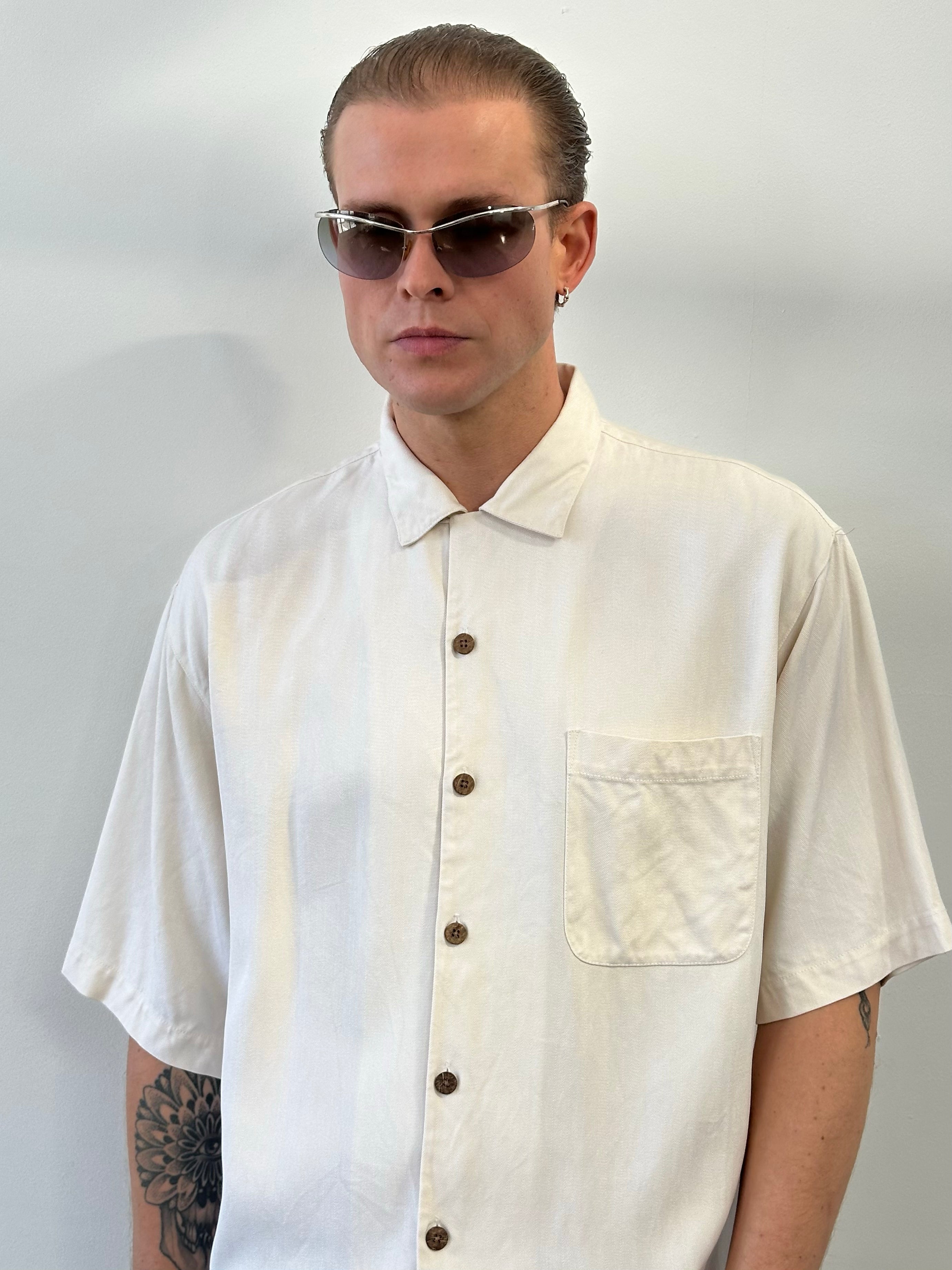 Vintage 1990s Pure Silk Woven Shirt - L