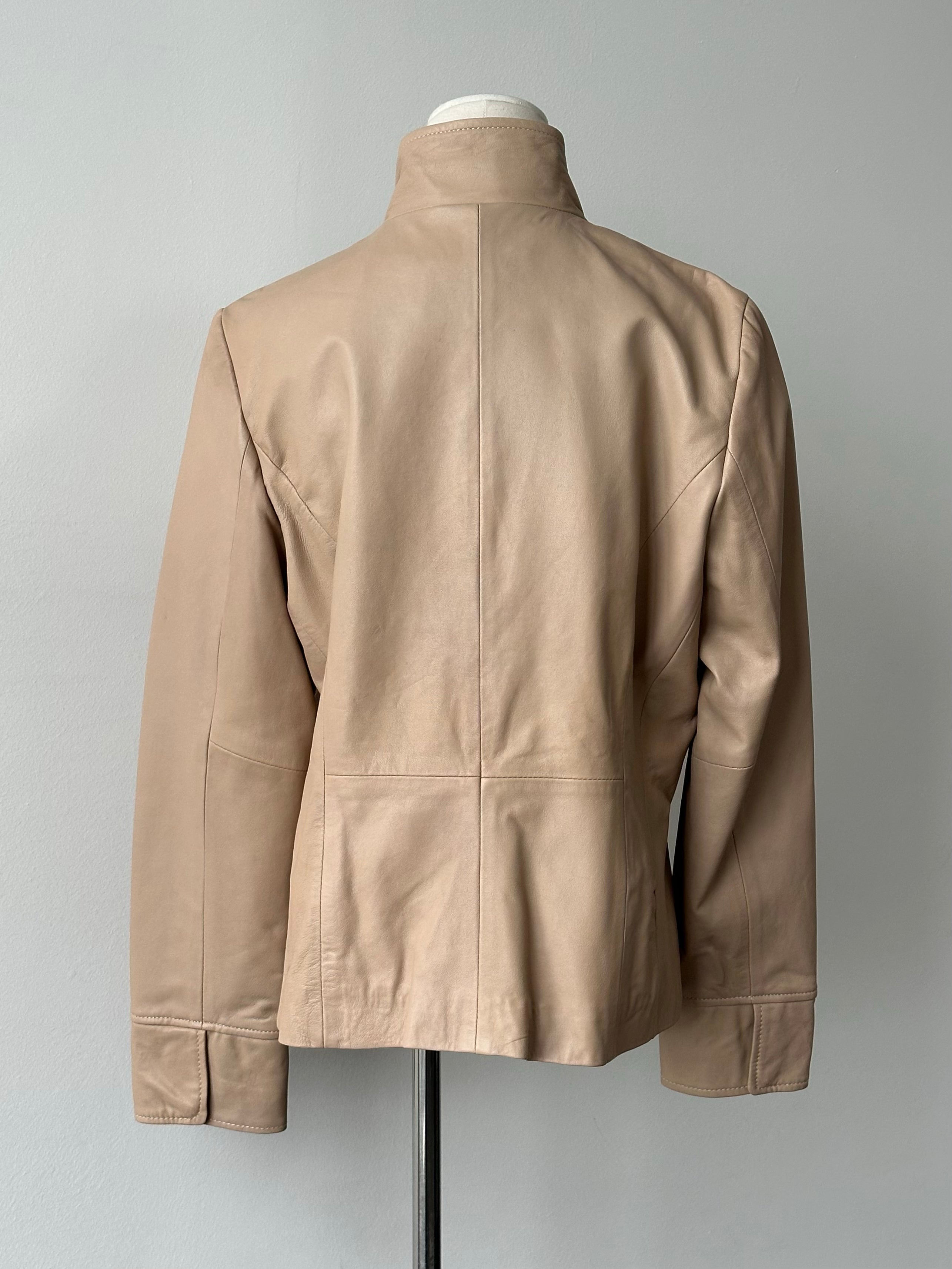 British Vintage 1990s Asymmetric Leather Jacket - M