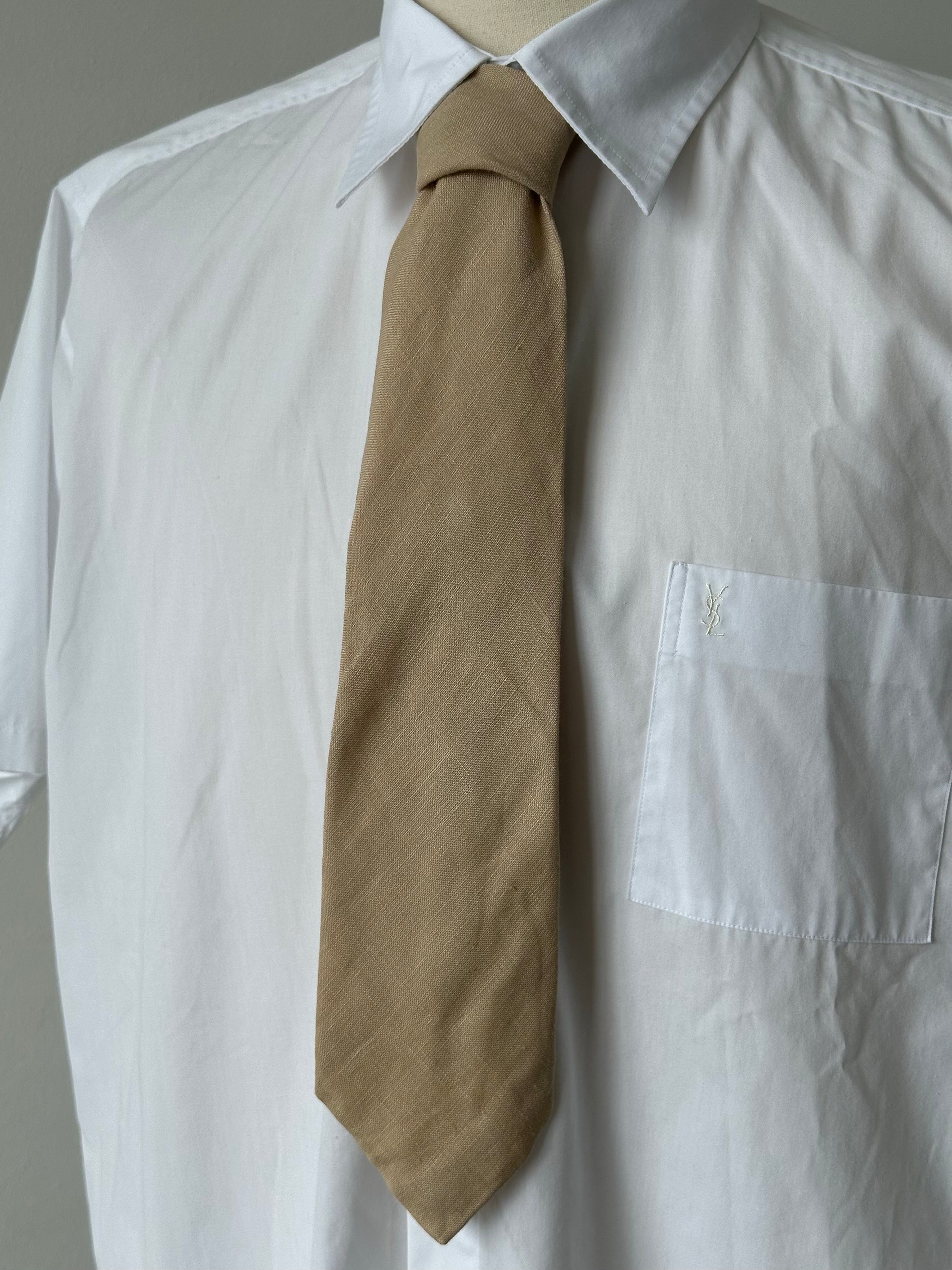 Vintage 1990s Pure Linen Woven Tie
