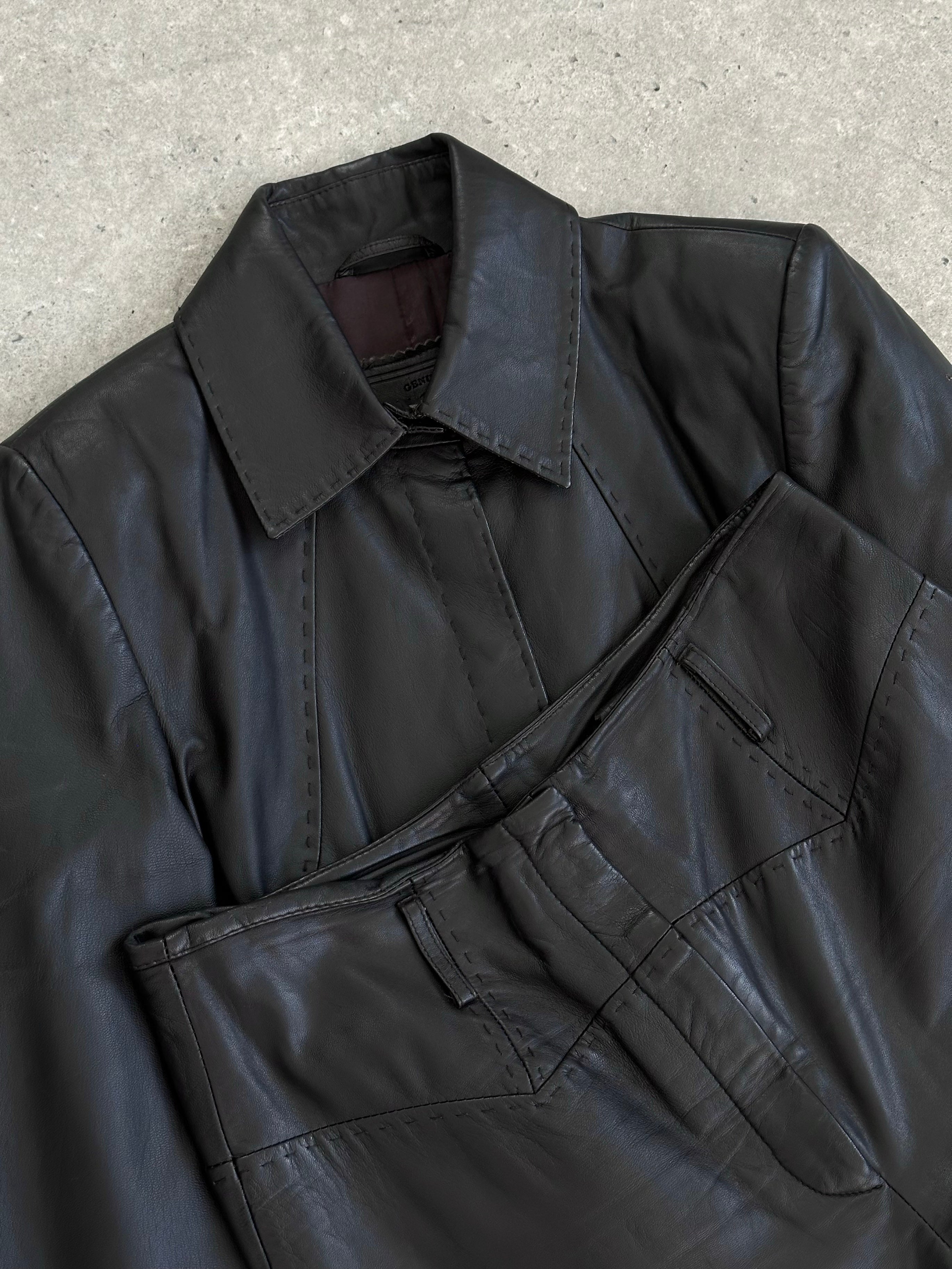 Vintage 1990s Leather Two Piece - S/W28