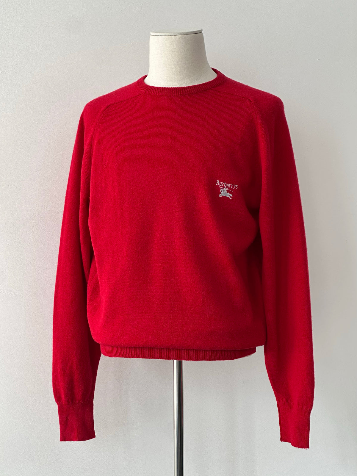 Burberry 1990s Pure Lambswool Logo Knit Jumper - M