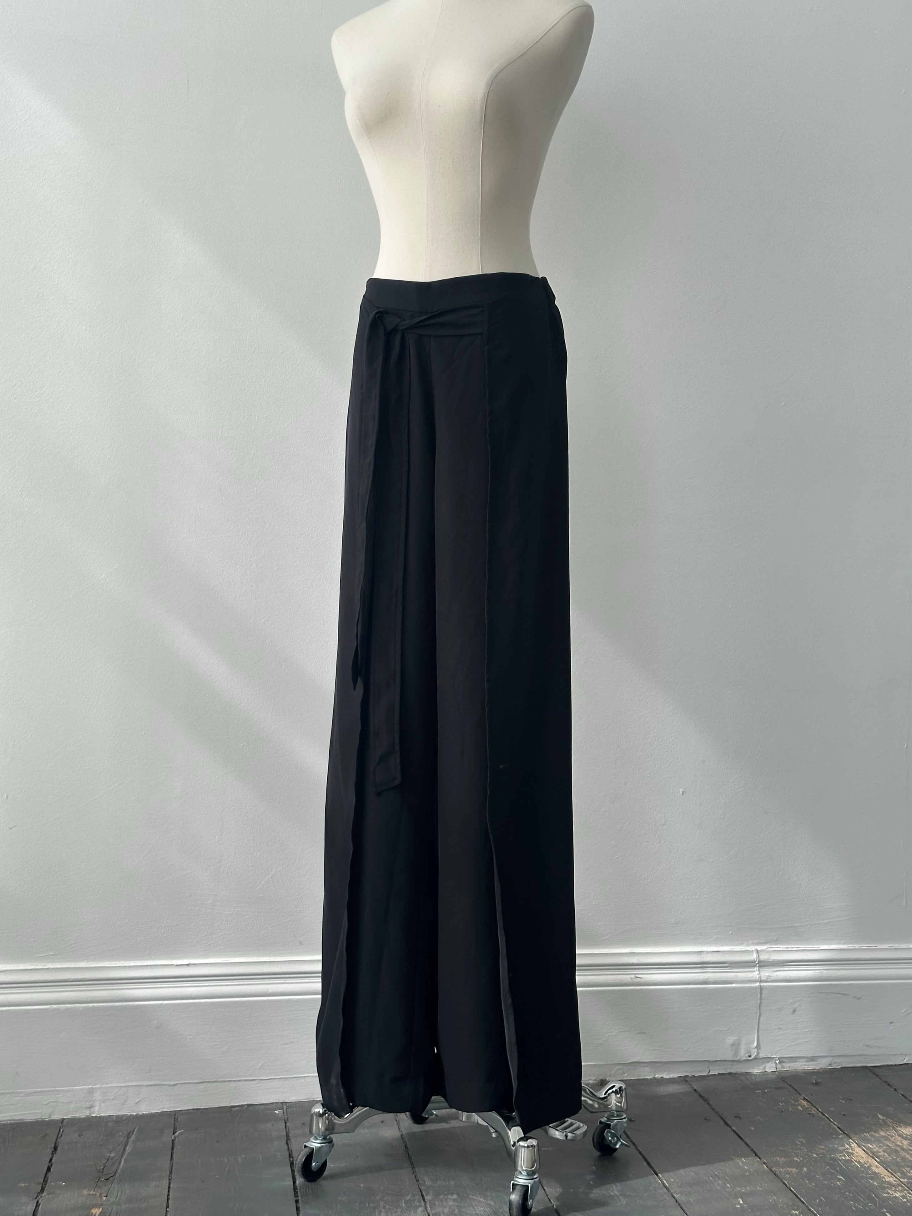 DKNY 2000s Wrap Overlay Wide Leg Trouser - W28-30