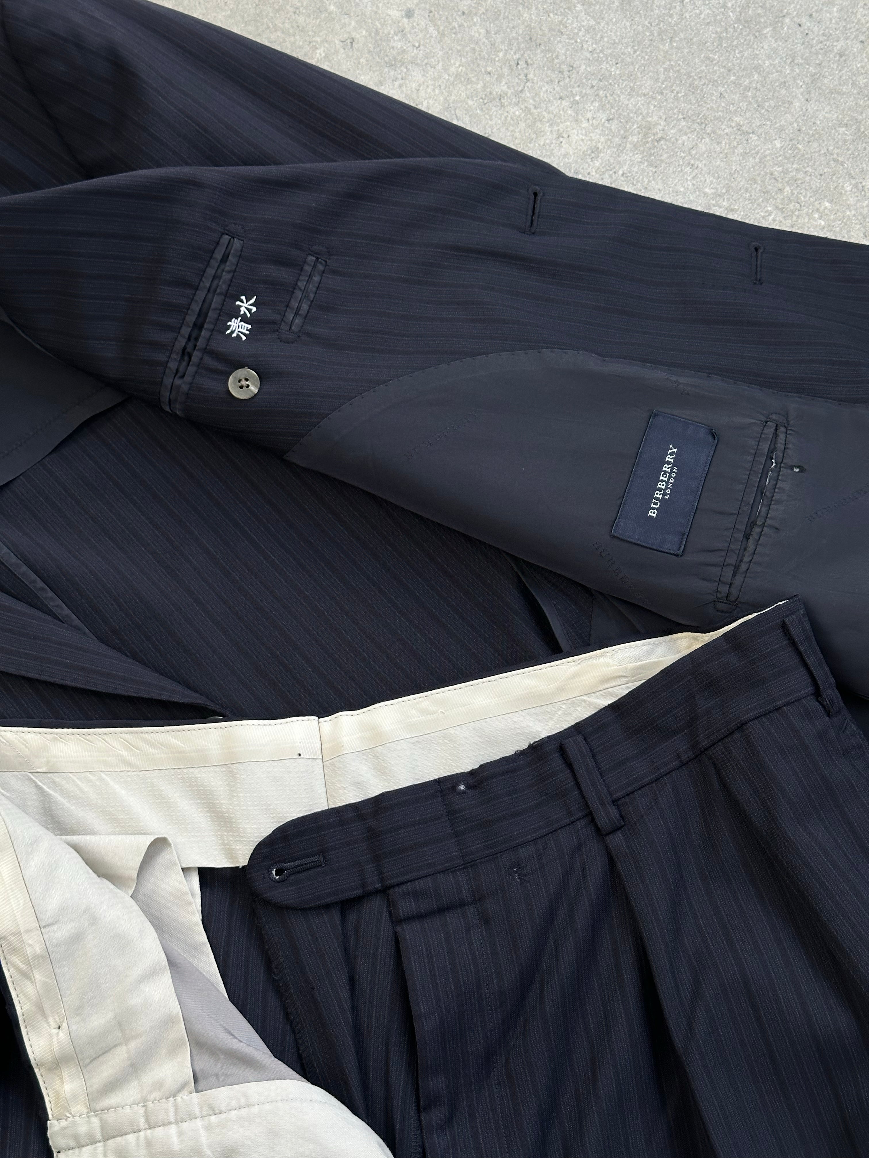 Burberry London 1990s Pure Wool Striped Suit - 42S/W34