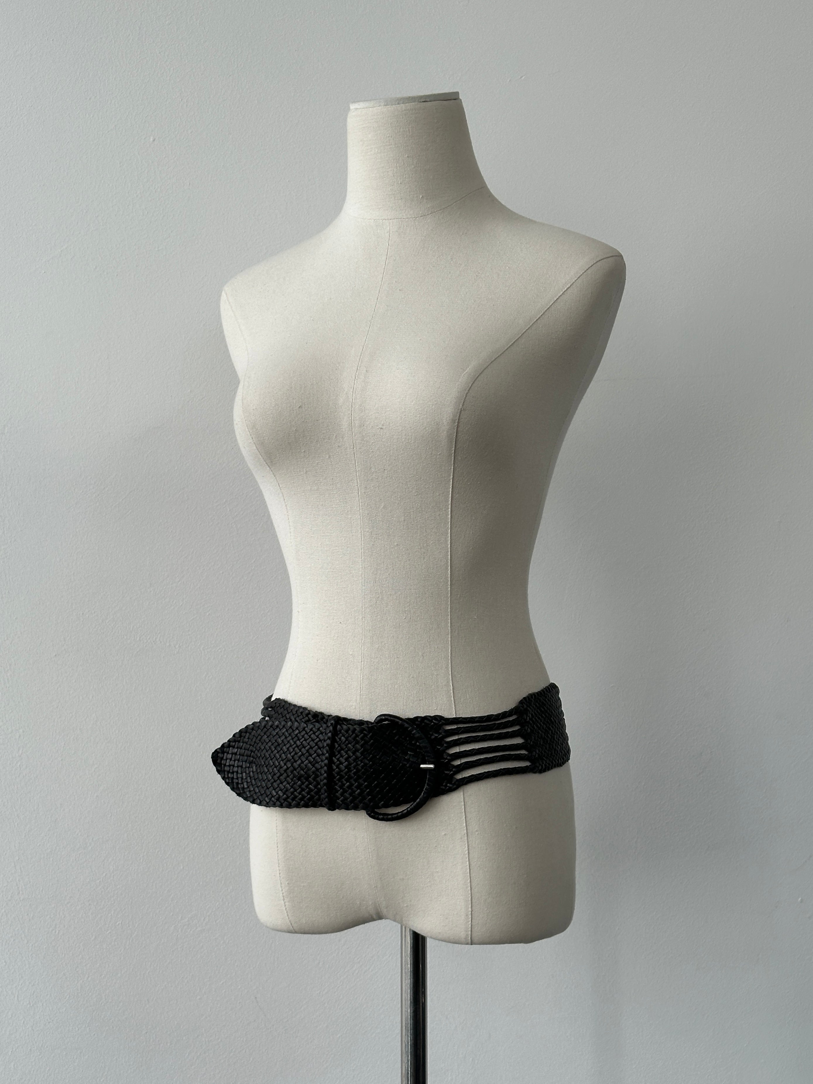 Nicole Farhi 1990s Woven Leather Chunky Belt - One size