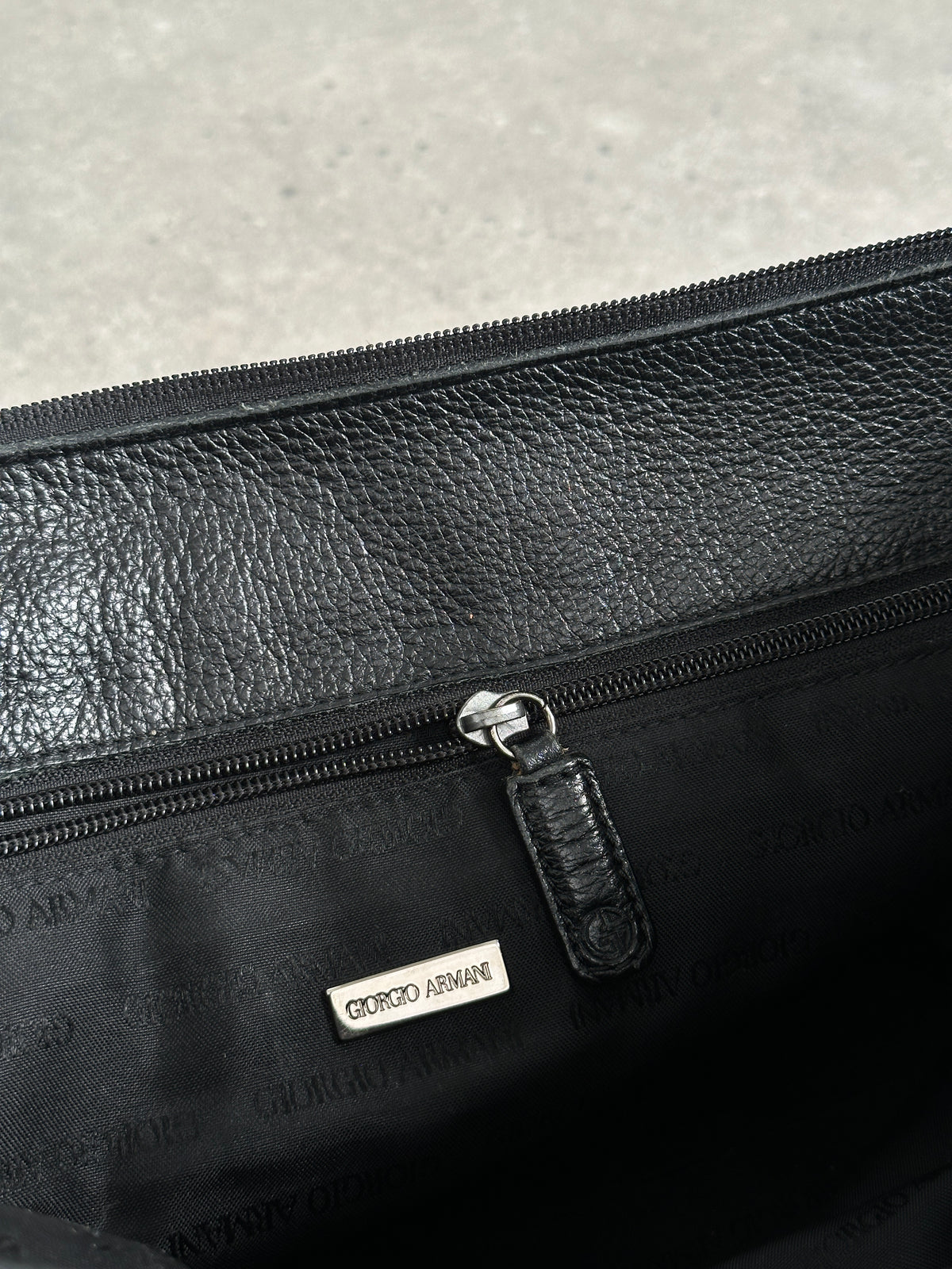Giorgio Armani 1990s Leather Logo Crossbody Bag