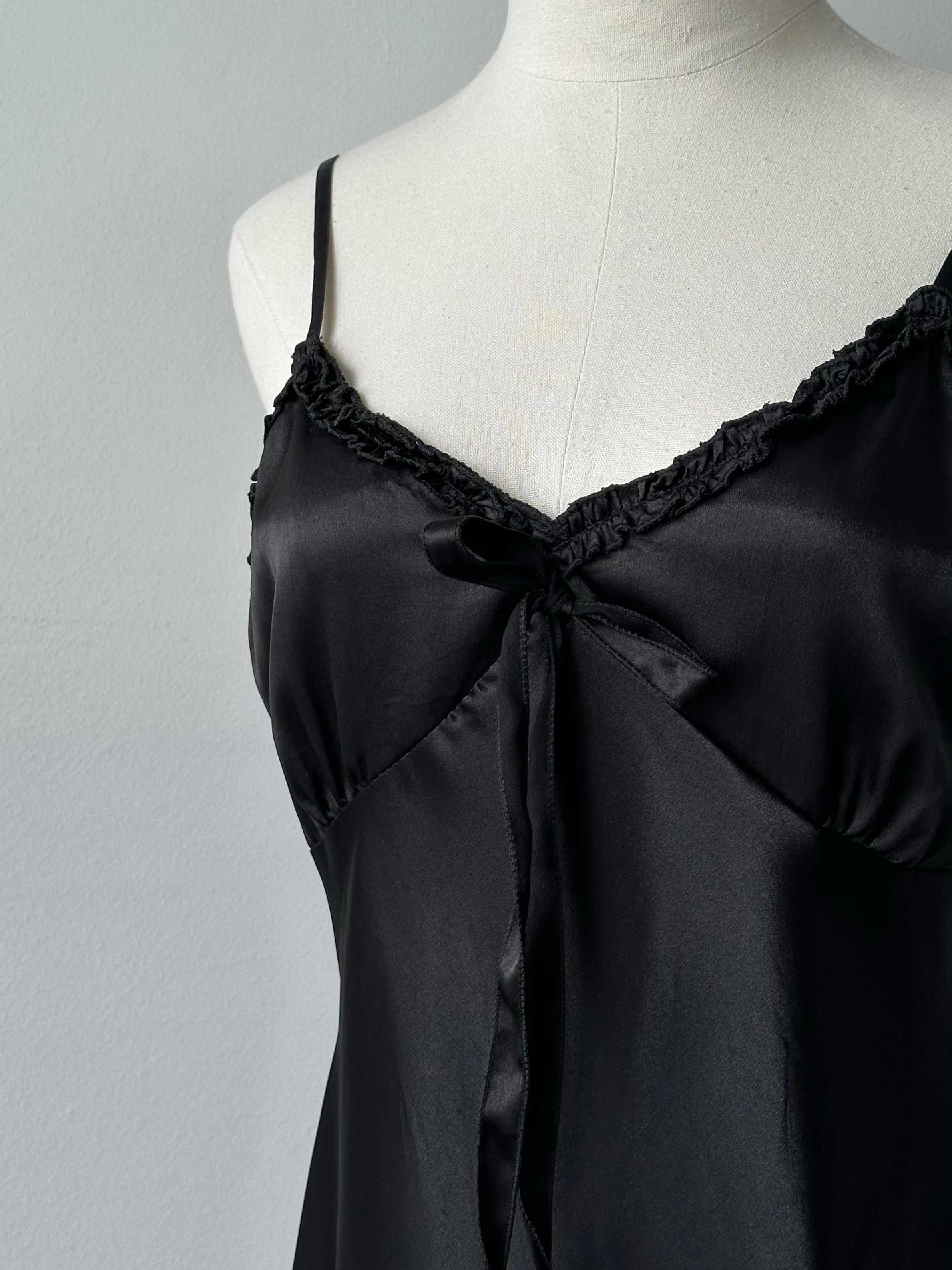 Vintage 1990s Silk Asymmetric Cami Top - M-L