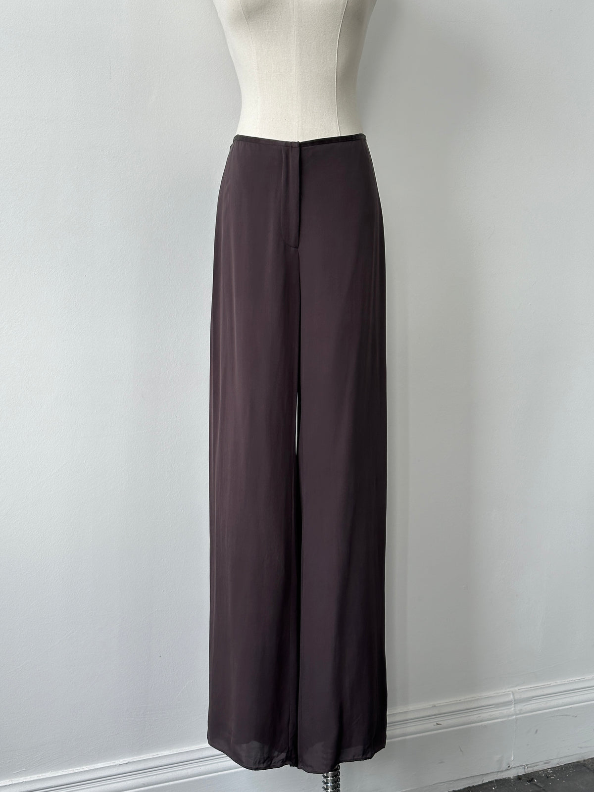 Vintage 2000s Pure Silk Wide Leg Trousers - W28